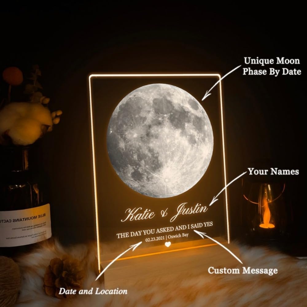 Moon Phase Night Light Acrylic Lamp