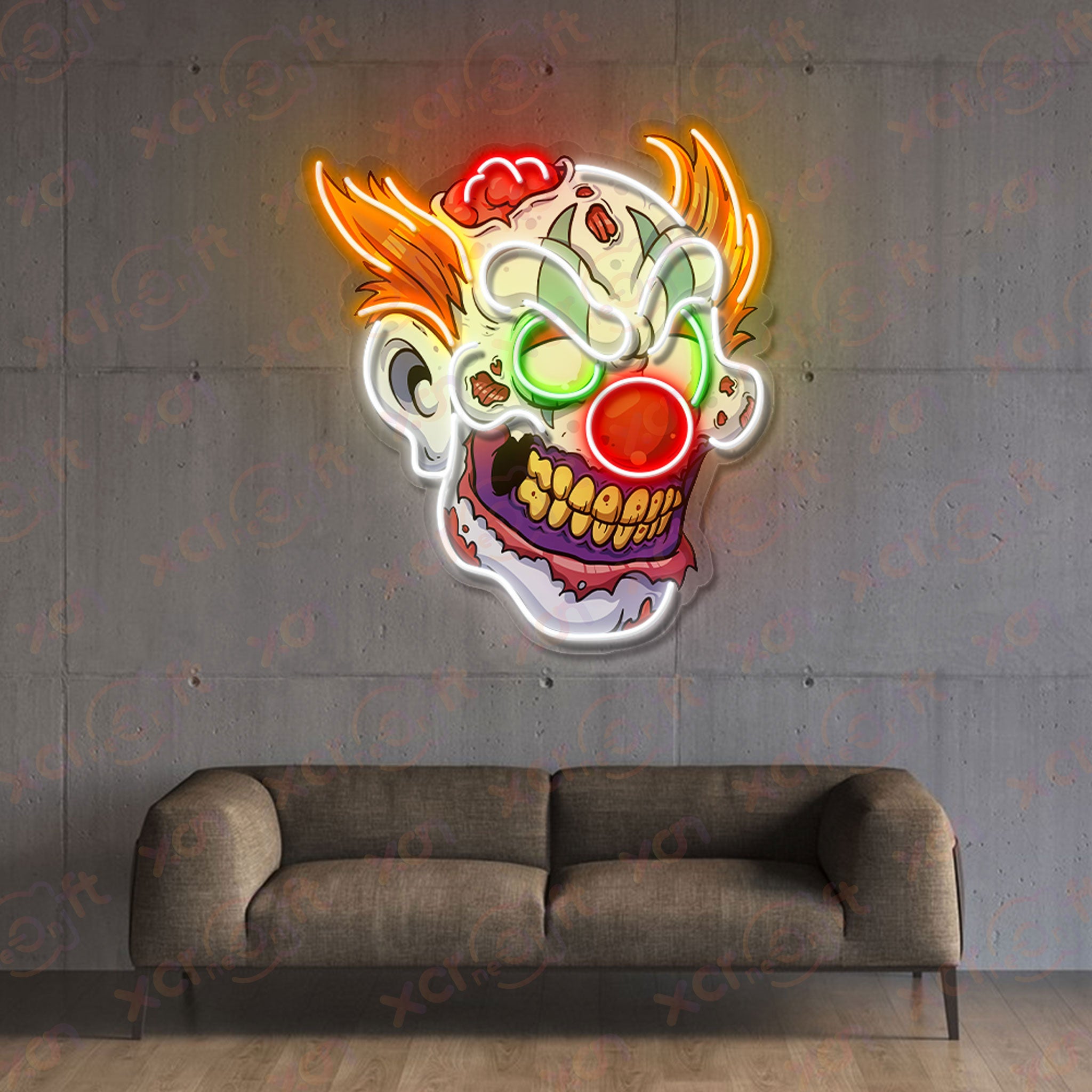 Clown Horror Neon Name Sign Halloween Decor Ideas