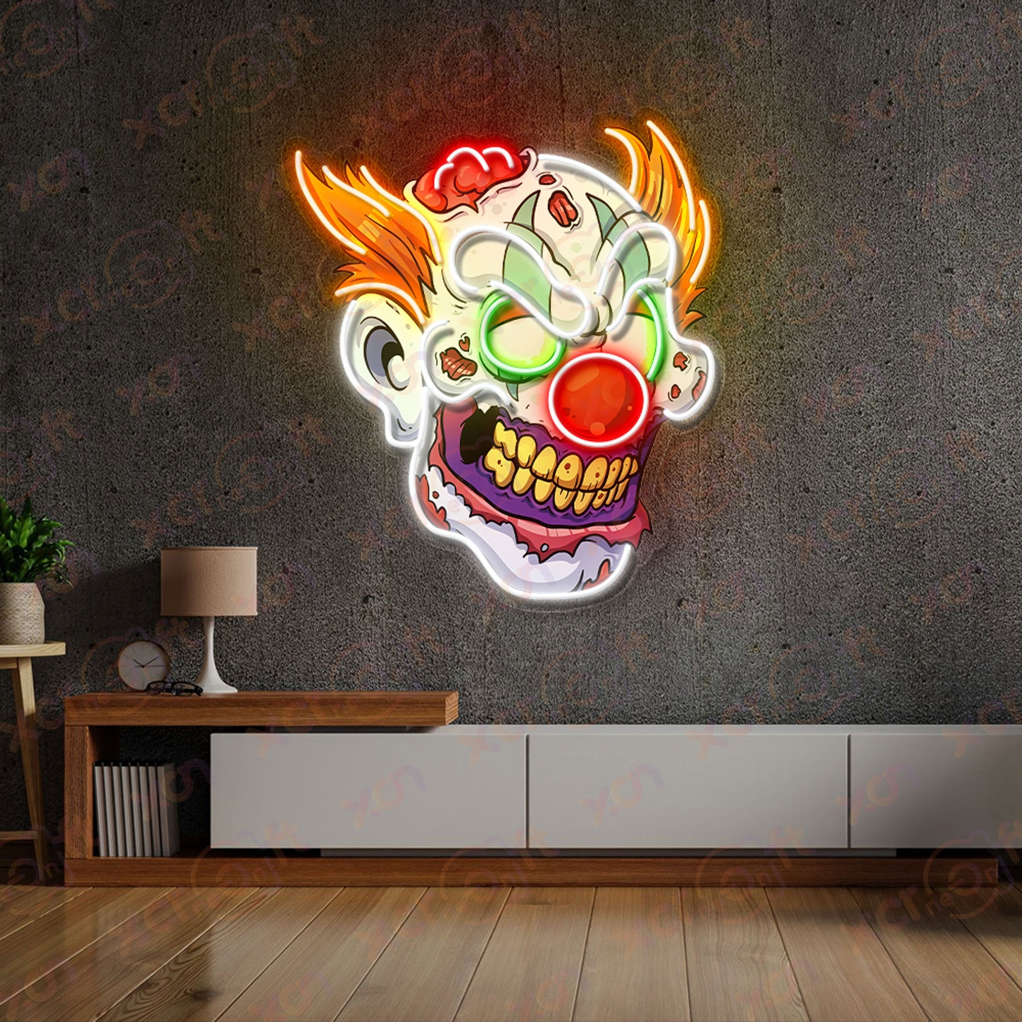 Clown Horror Neon Name Sign Halloween Decor Ideas