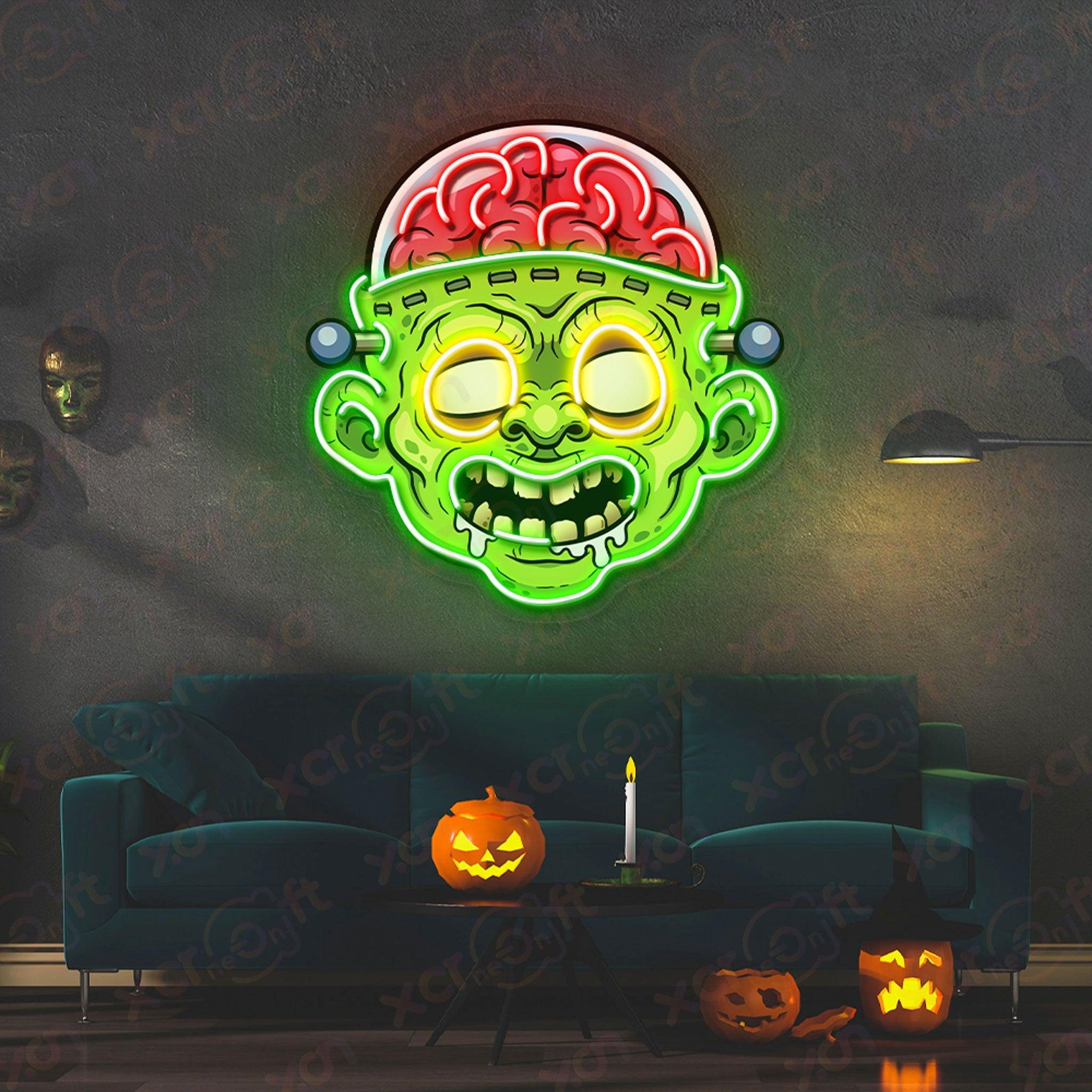 Zombie Brain Decoration UV Printed Neon Signs