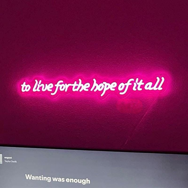 To live for the hope of It all Neon Sign