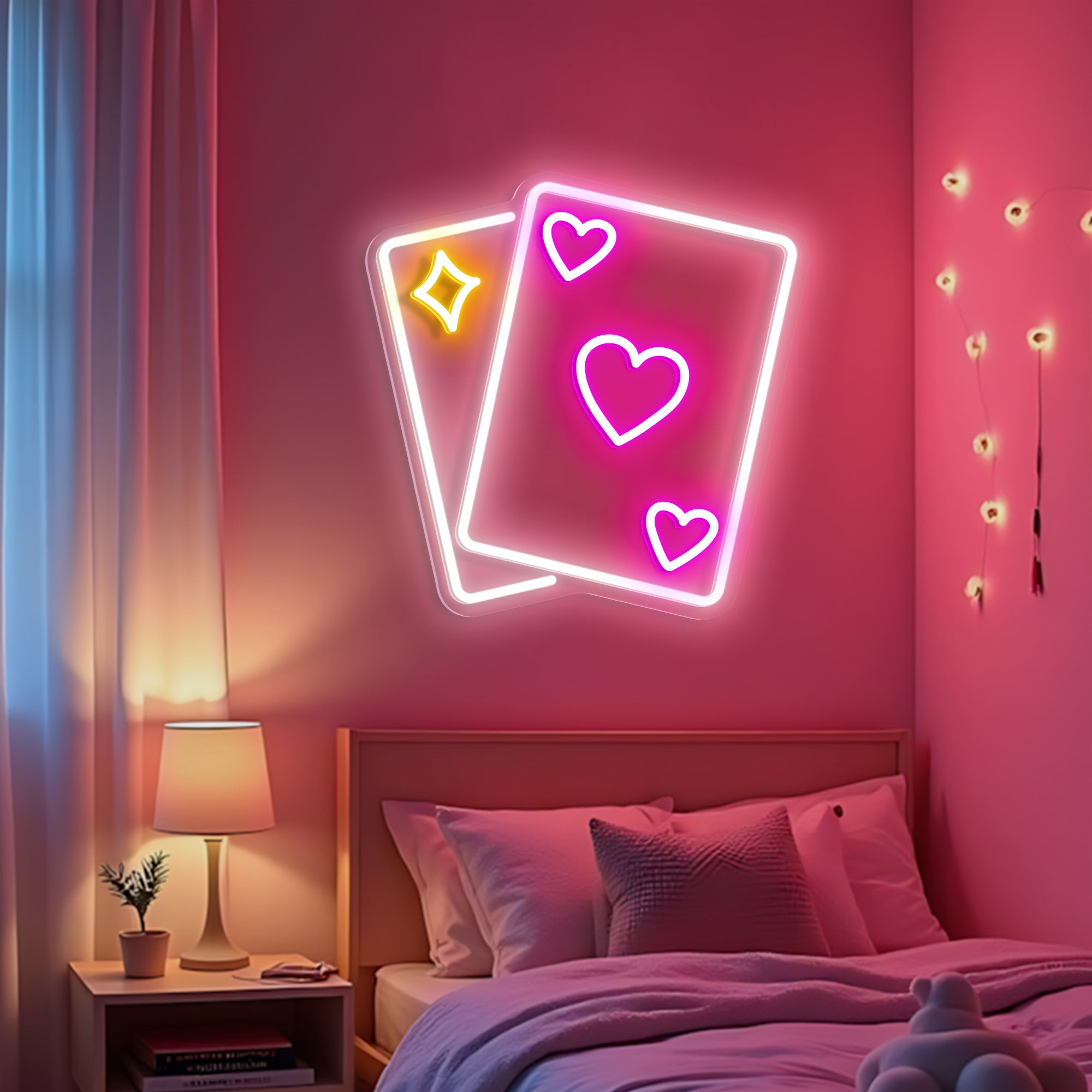 Lucky Heart Playing Card Neon Sign