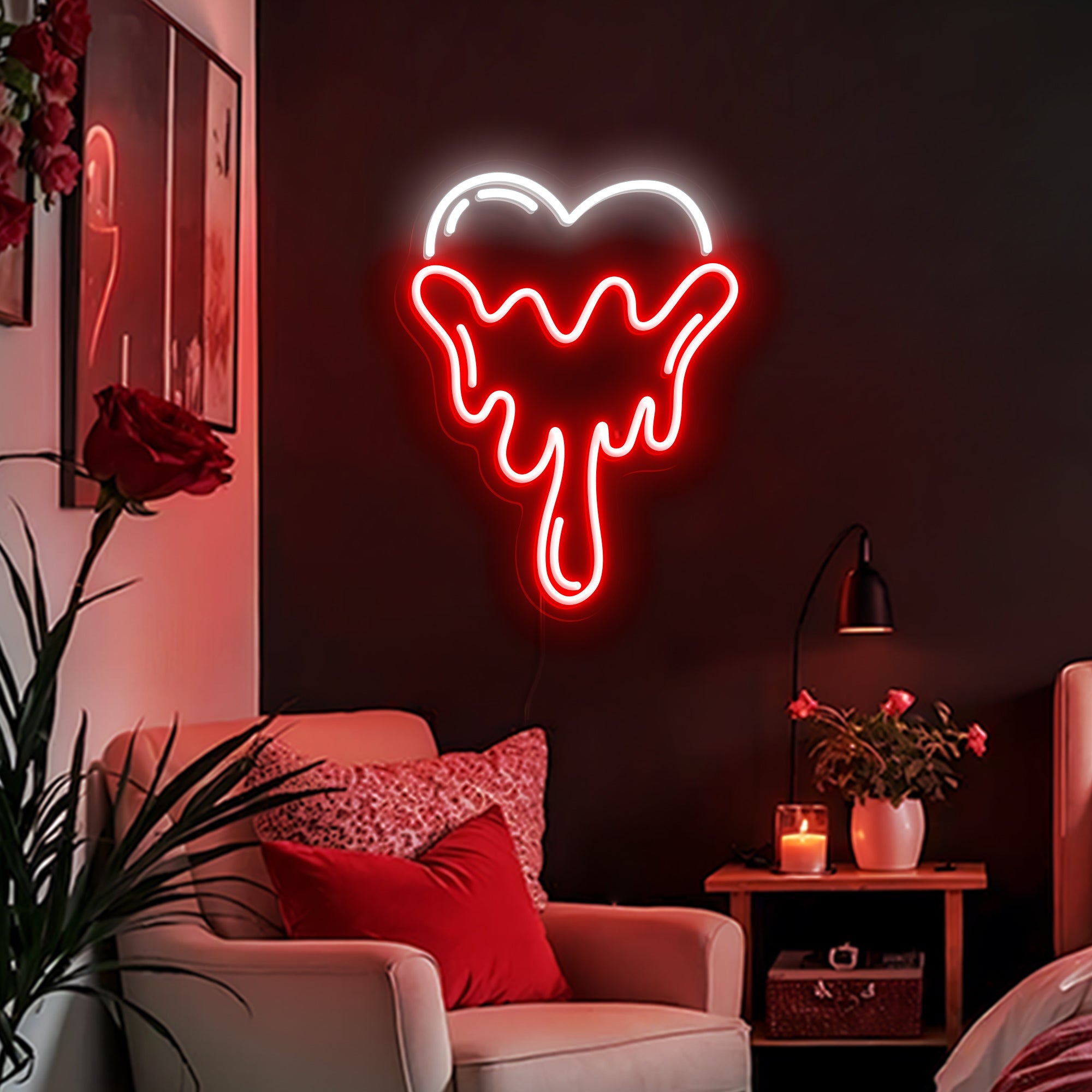 Bleeding Heart Valentine Neon Sign