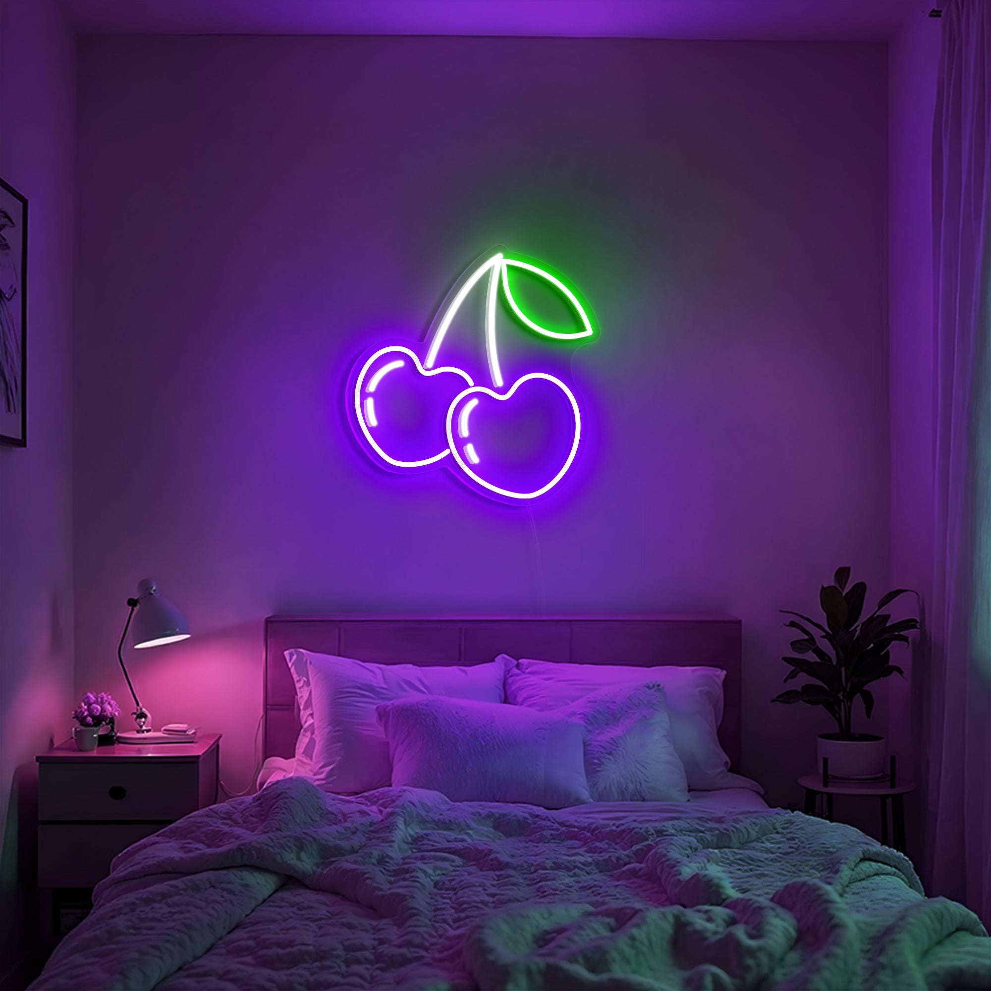 Cherry Heart Neon Sign