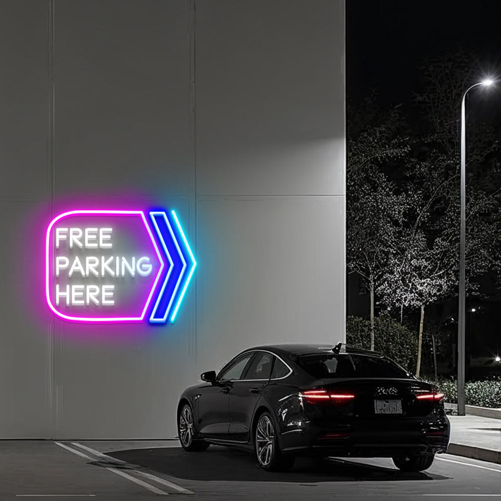 Free Parking Here LED Neon Sign