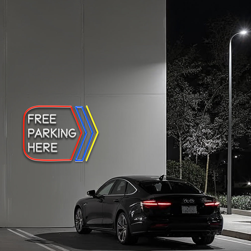 Free Parking Here LED Neon Sign