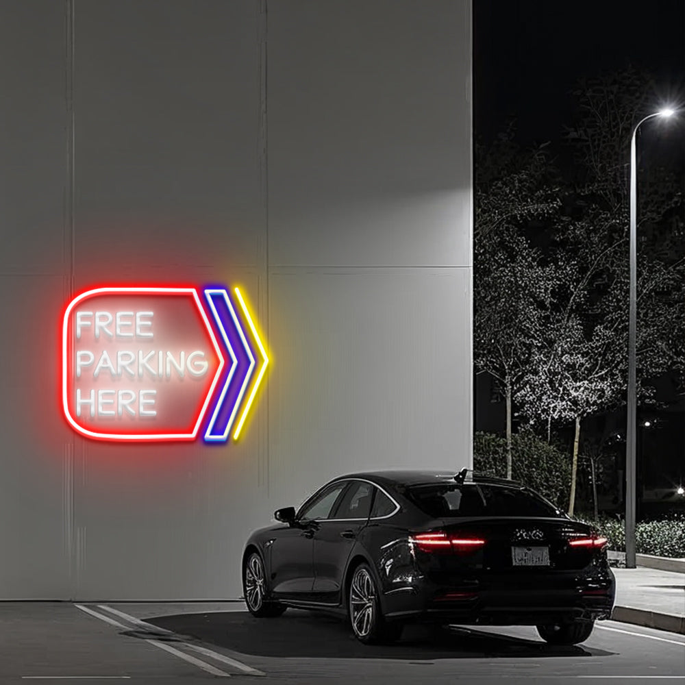 Free Parking Here LED Neon Sign