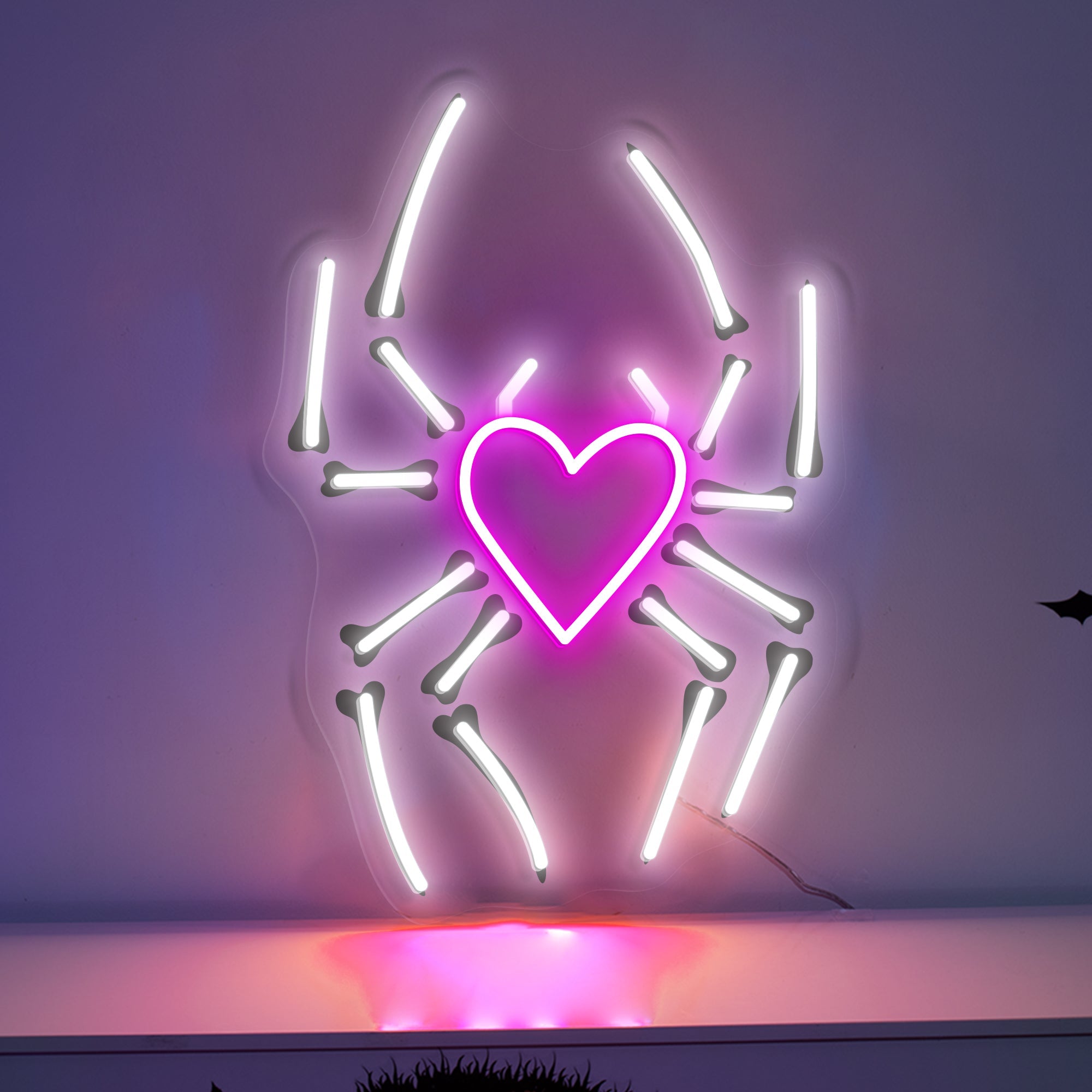 Spider Heart Neon Sign