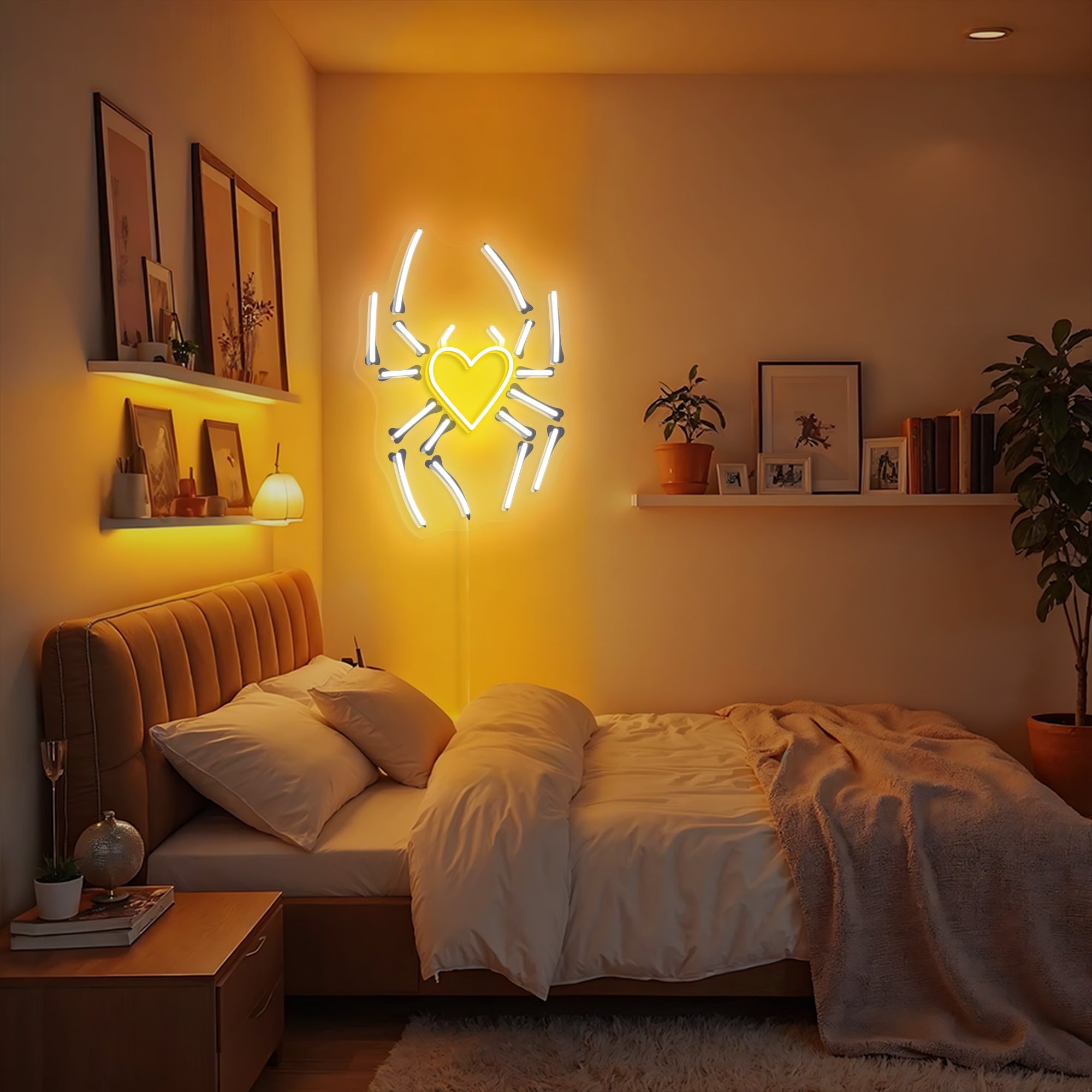 Spider Heart Neon Sign