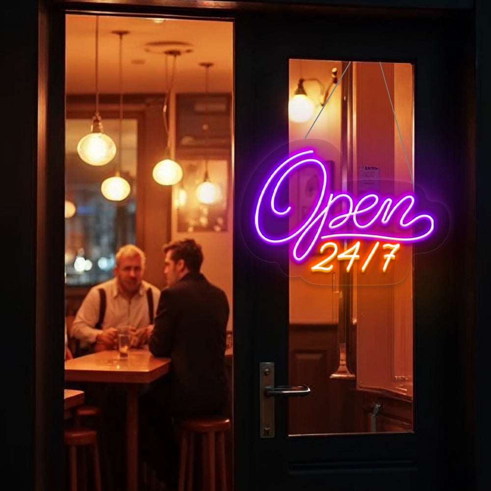 Open 24/7 Service Neon Sign