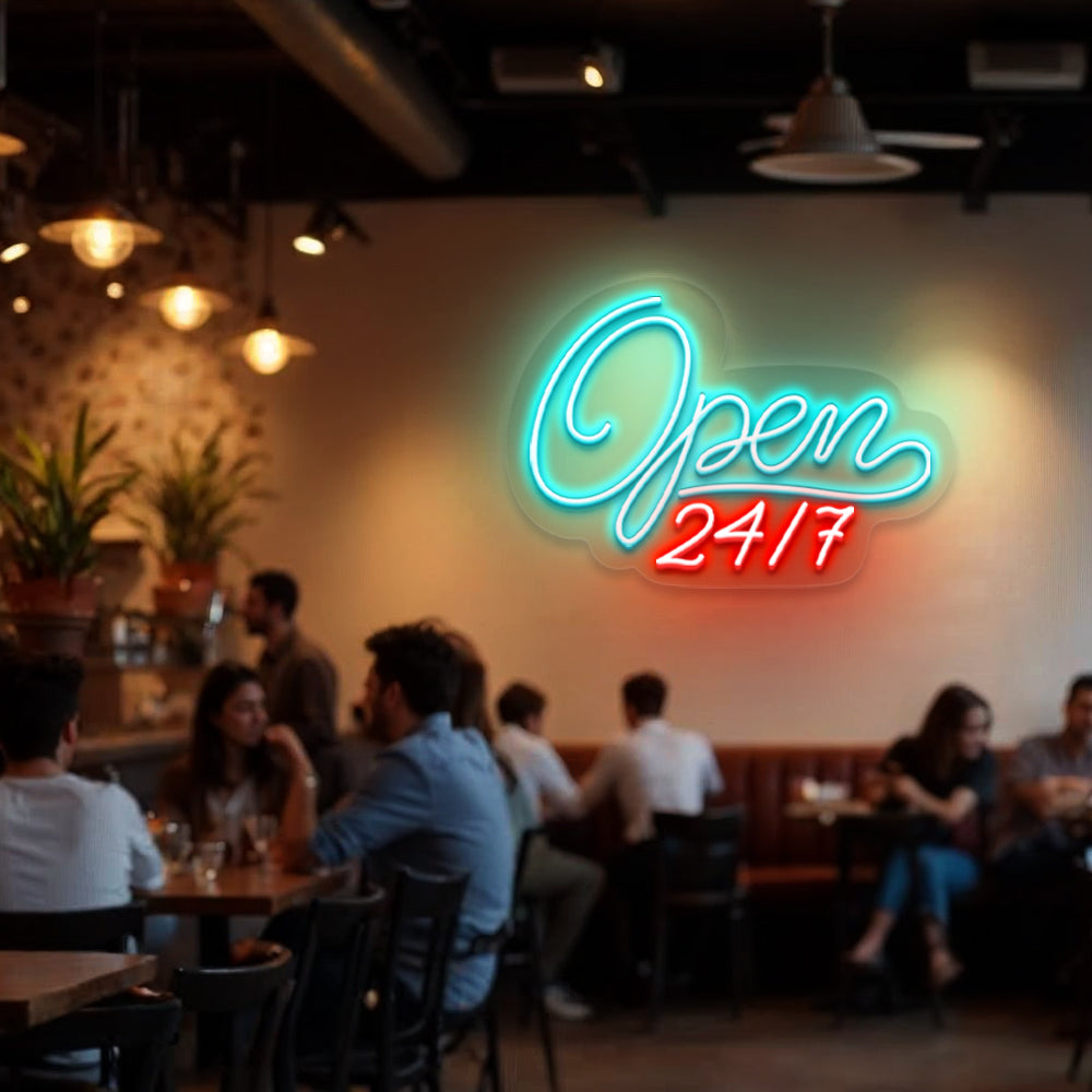 Open 24/7 Service Neon Sign