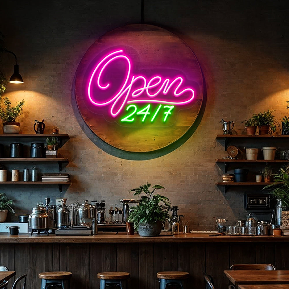 Open 24/7 Service Neon Sign