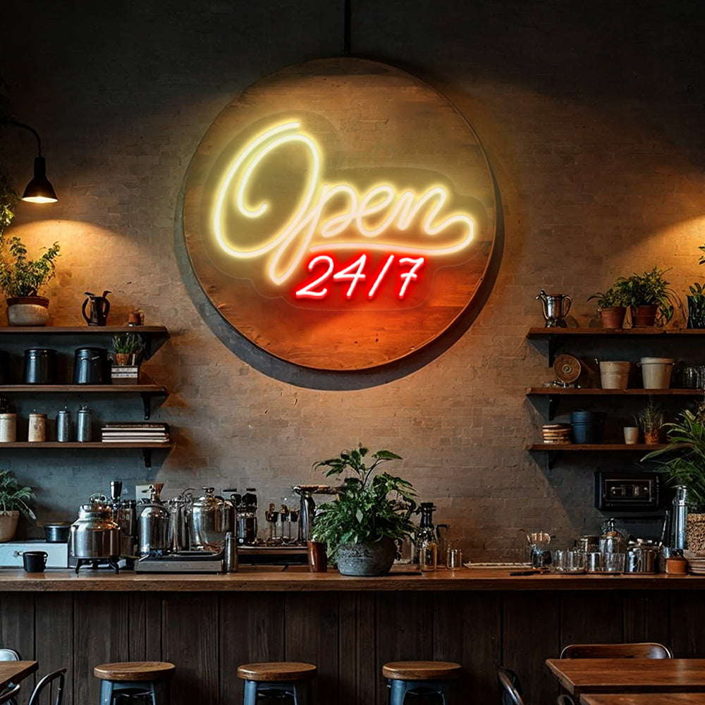 Open 24/7 Service Neon Sign