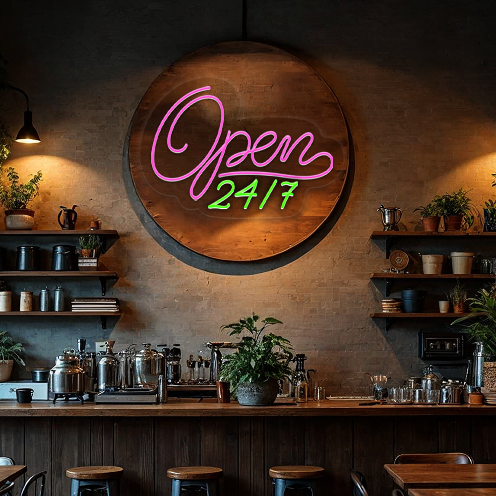 Open 24/7 Service Neon Sign