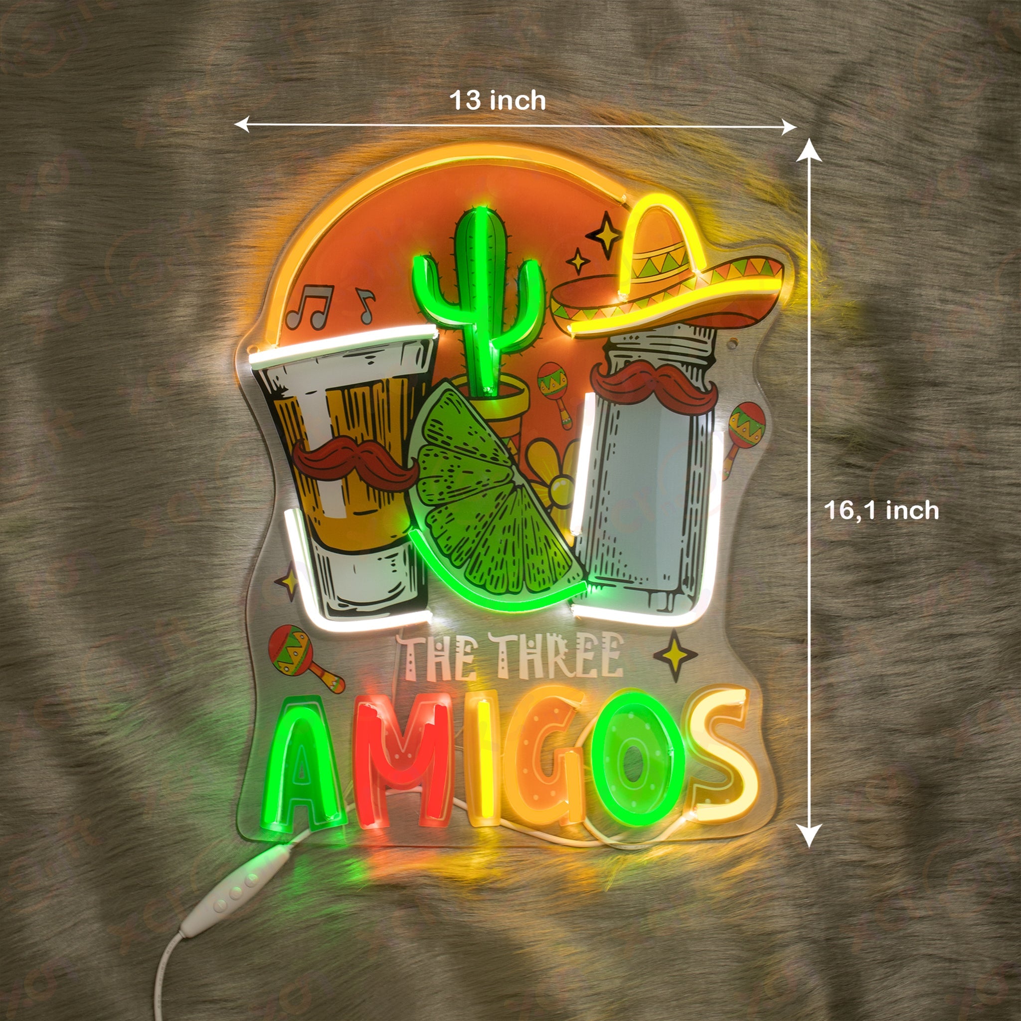 Three Amigos Printed LED Neon Sign