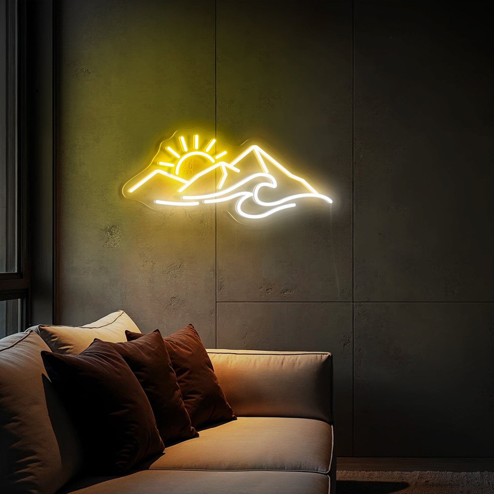 Wave Sunrise Sunset Neon Sign