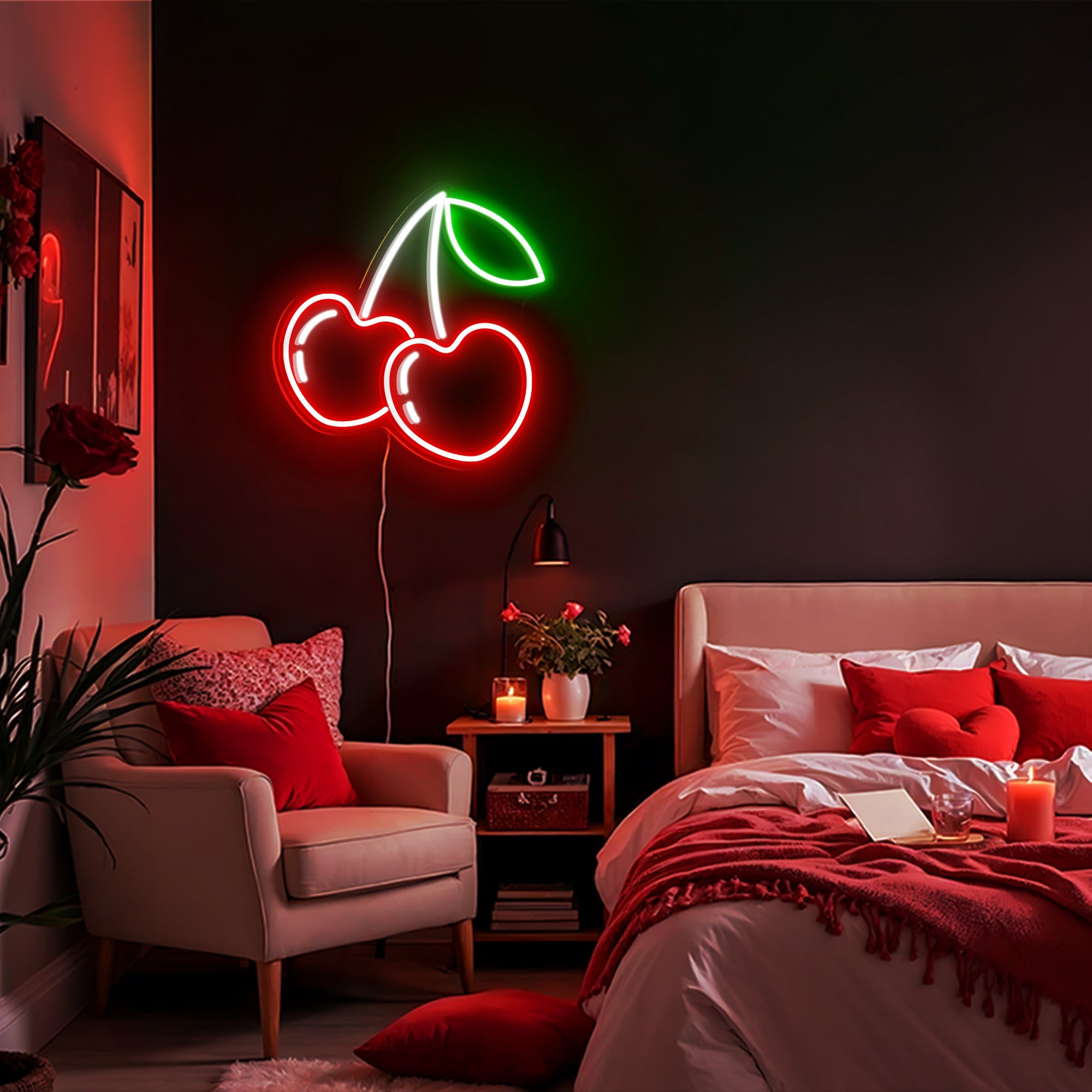 Cherry Heart Neon Sign