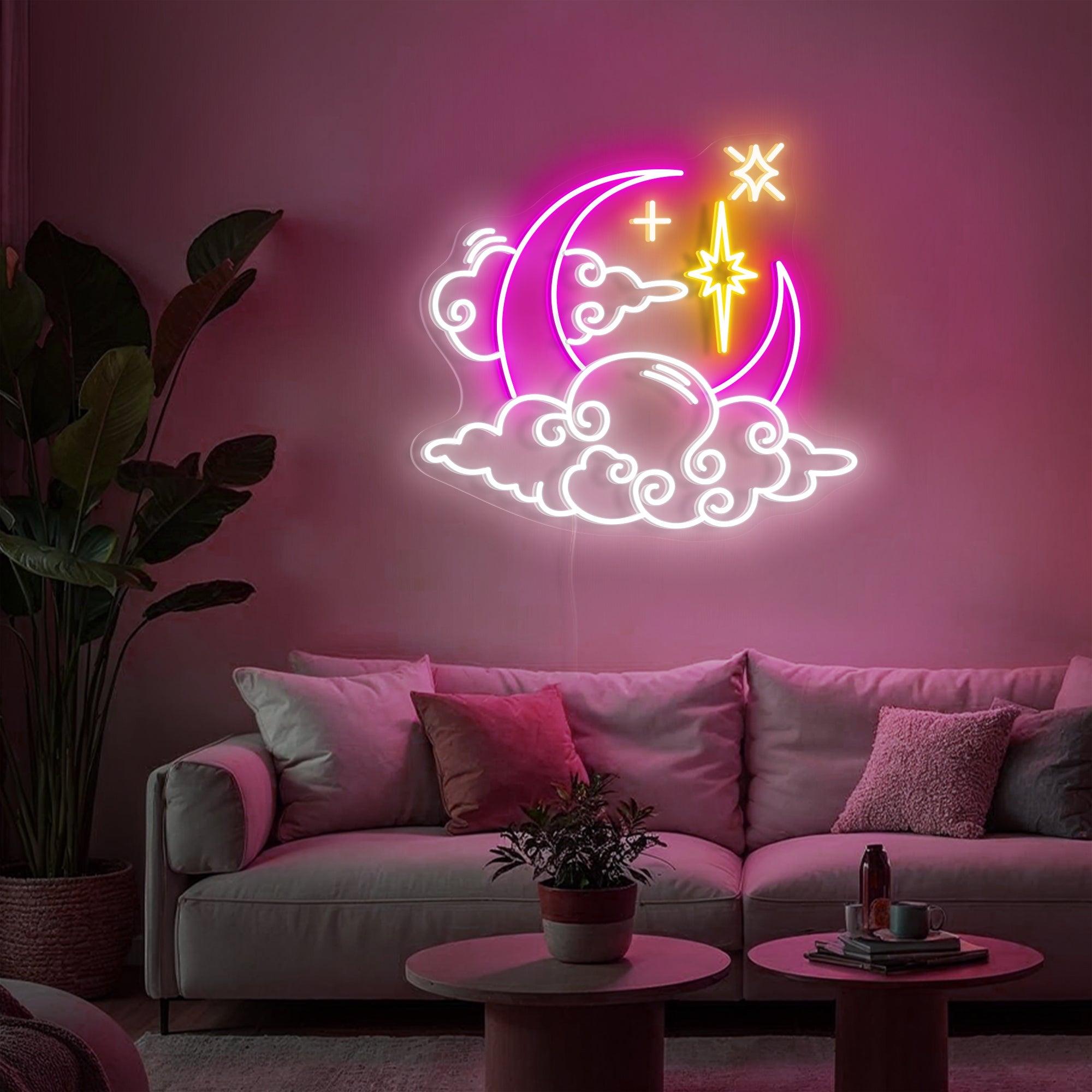 Moon Cloud Star Neon Sign