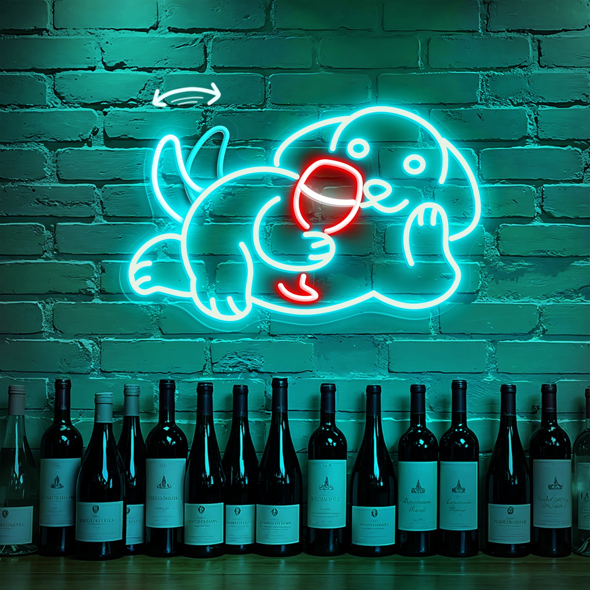 Dog Neon Sign with Wagging Tail