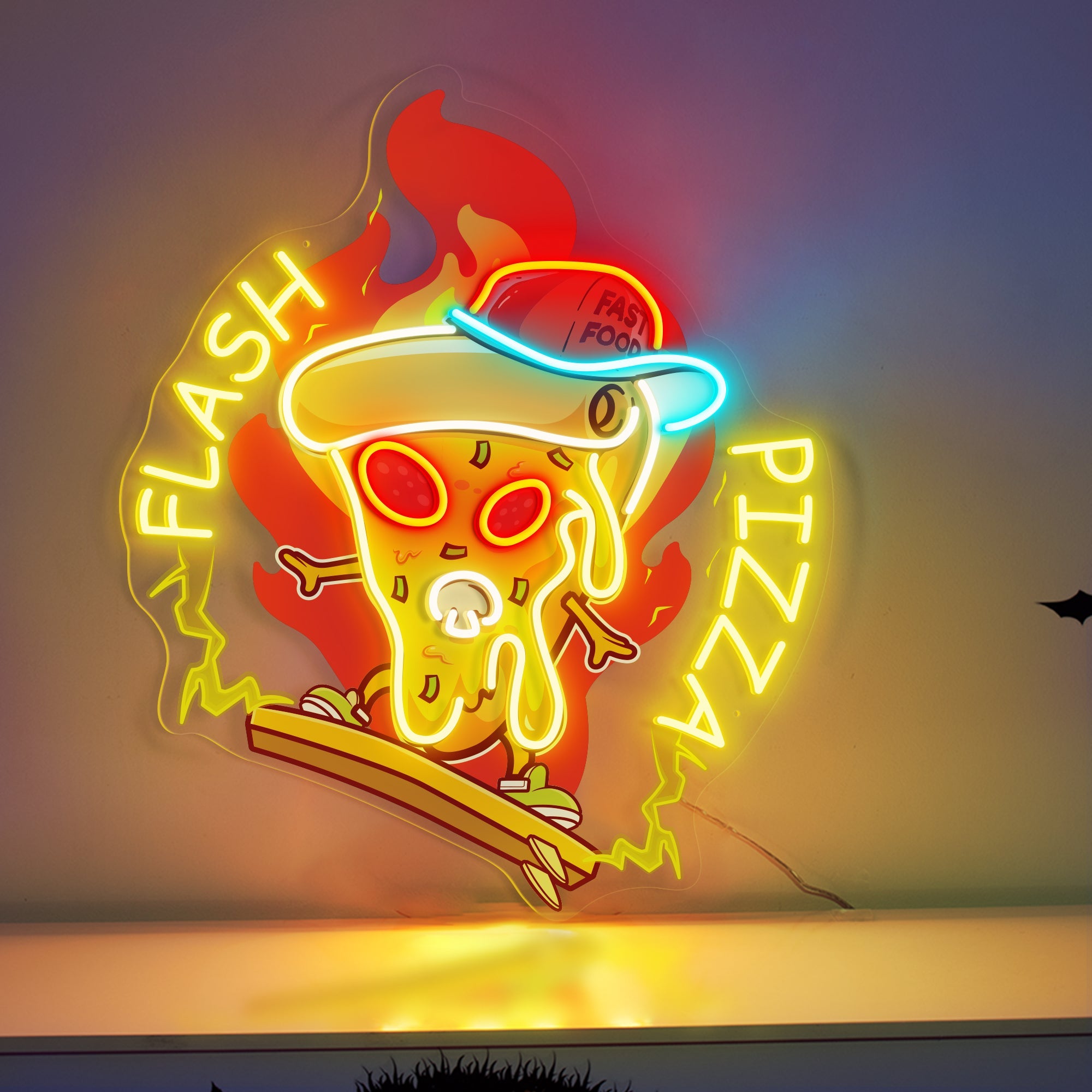 Flash Pizza LED Neon Sign