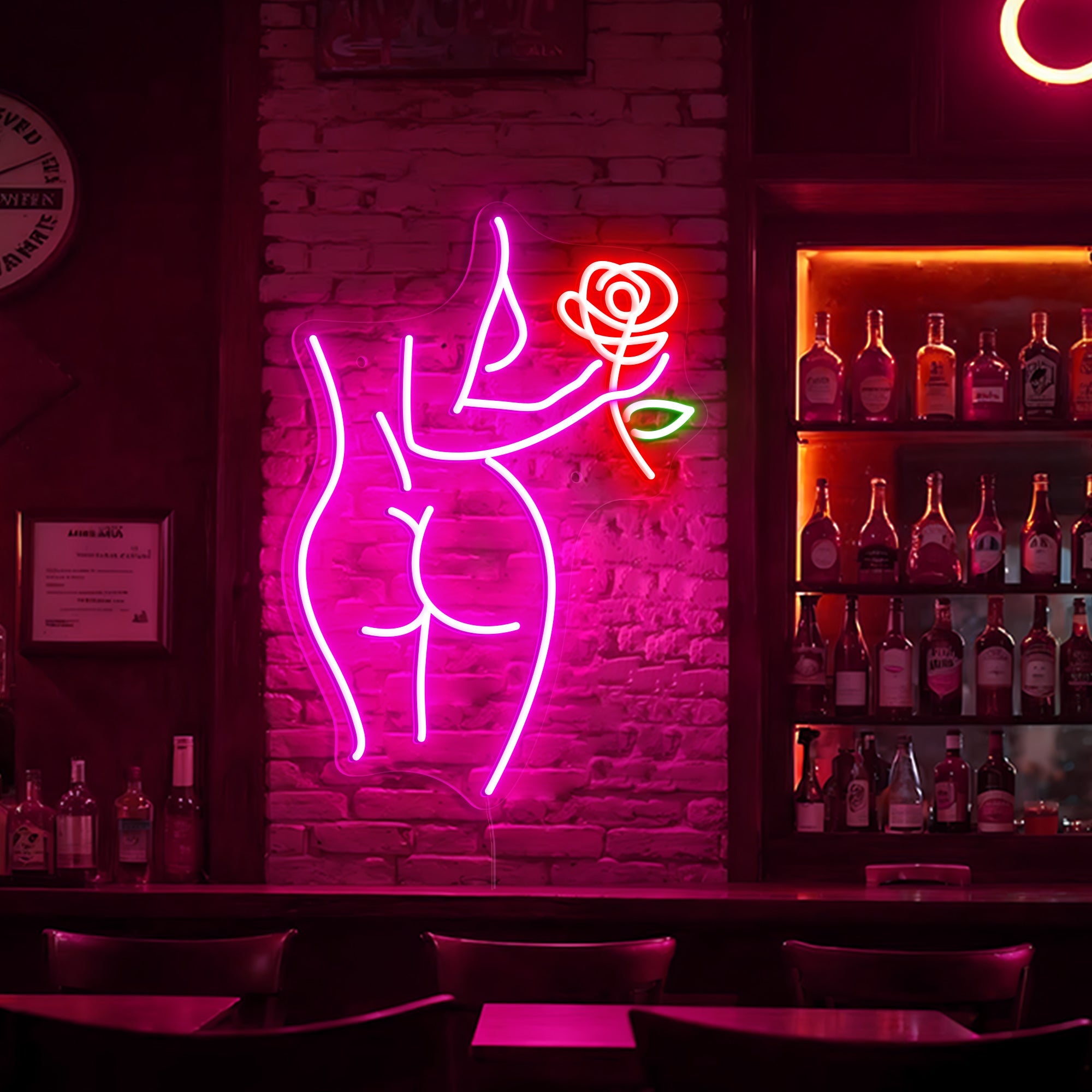 Romantic Rose Woman Neon Sign