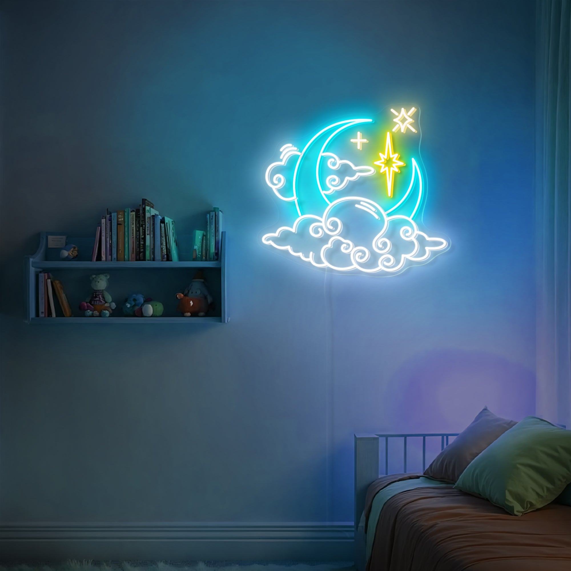 Moon Cloud Star Neon Sign