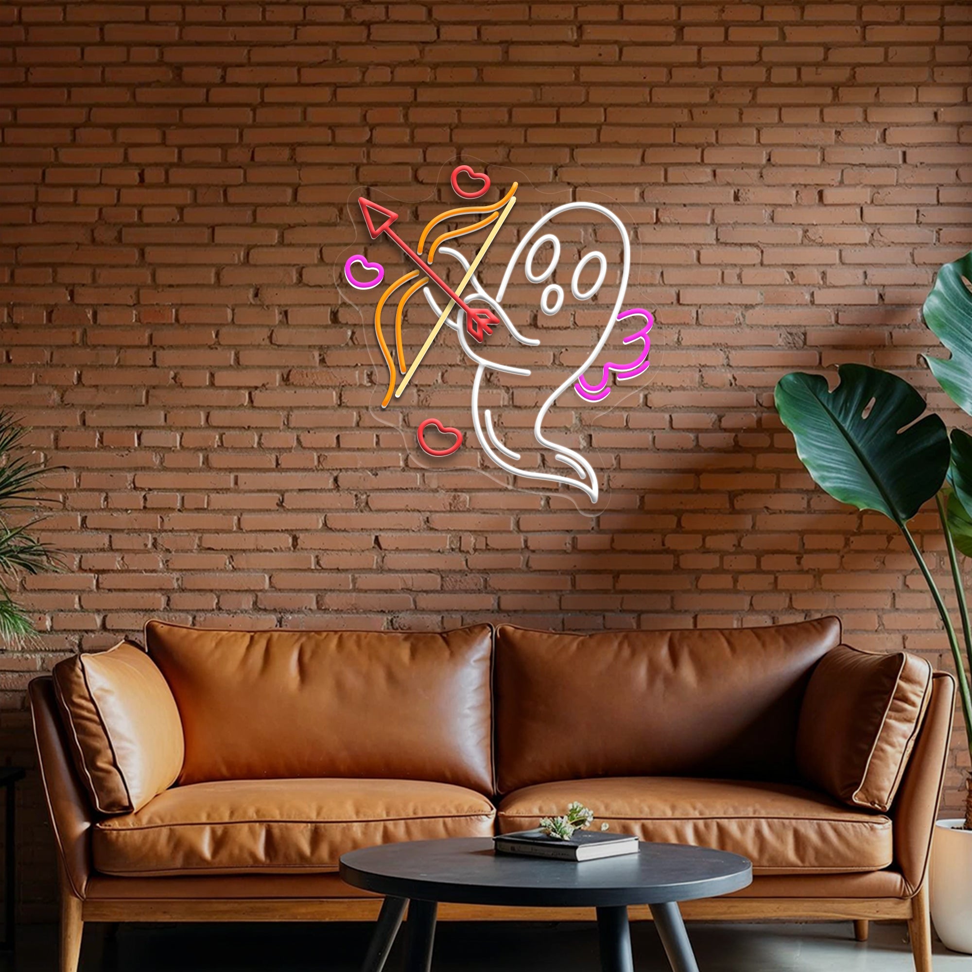 Cupid Ghost Neon Sign