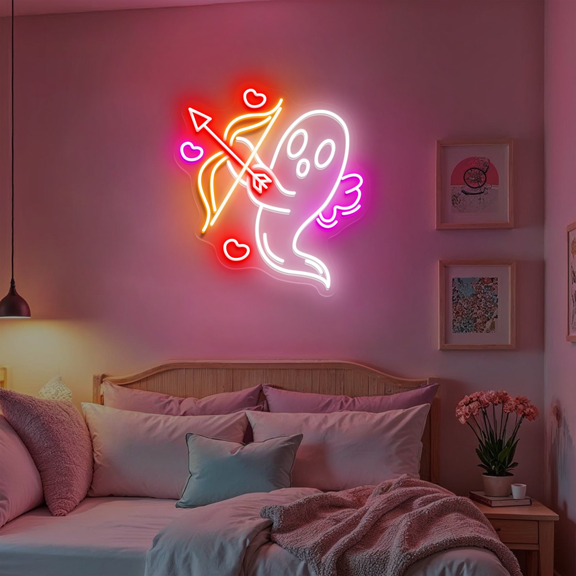 Cupid Ghost Neon Sign