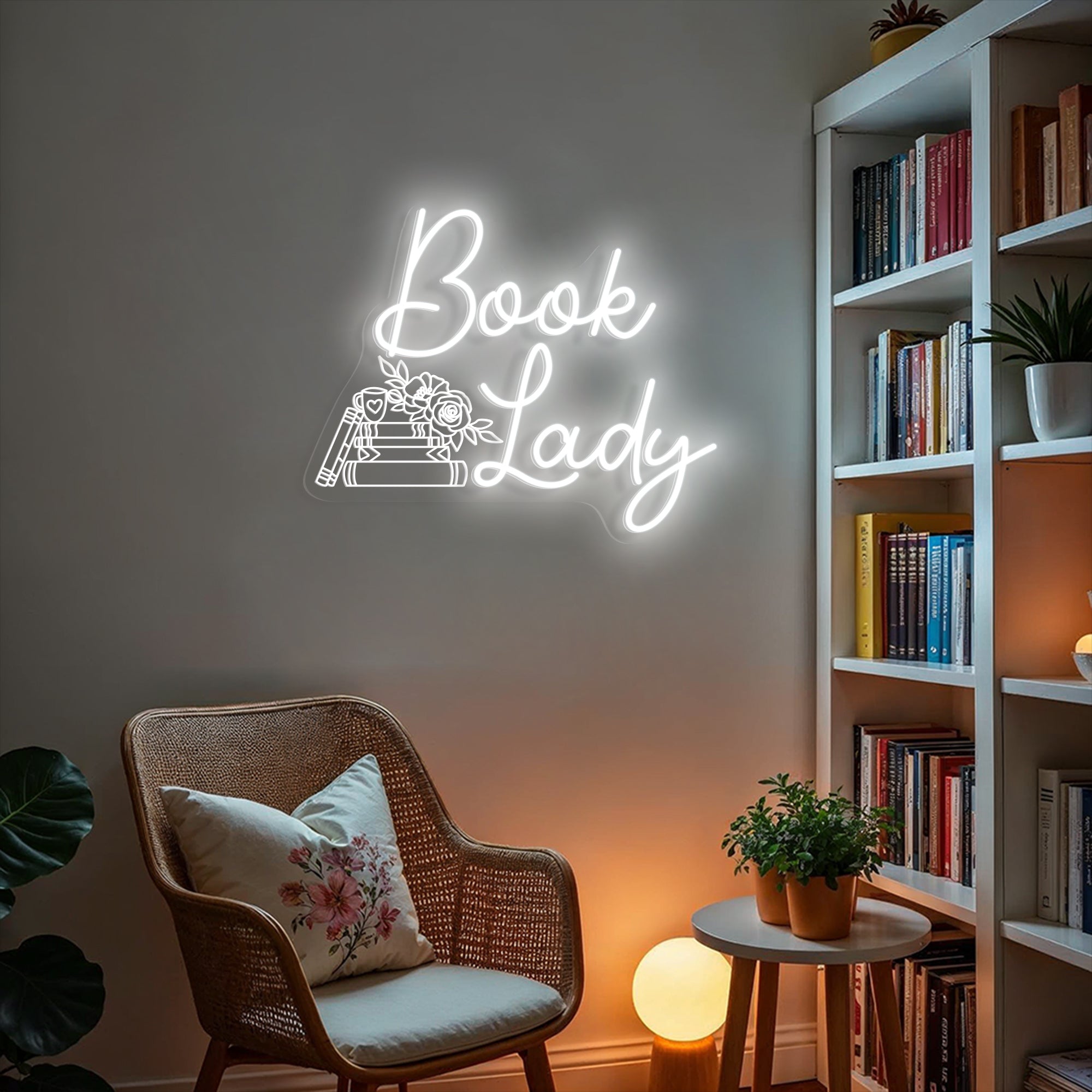 Book Lady Neon Sign