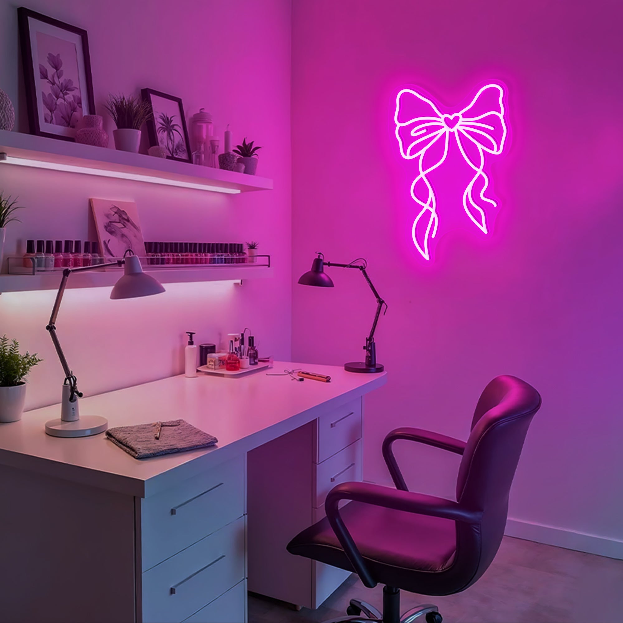 Pink Bow Tie Neon Sign