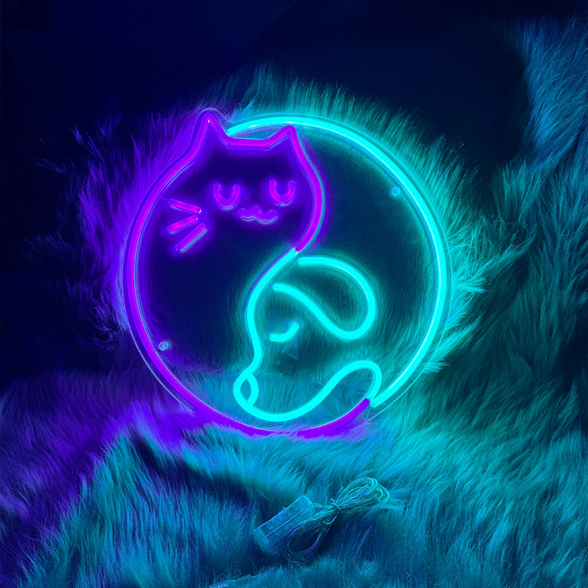 Yin Yang Cat & Dog Neon Sign