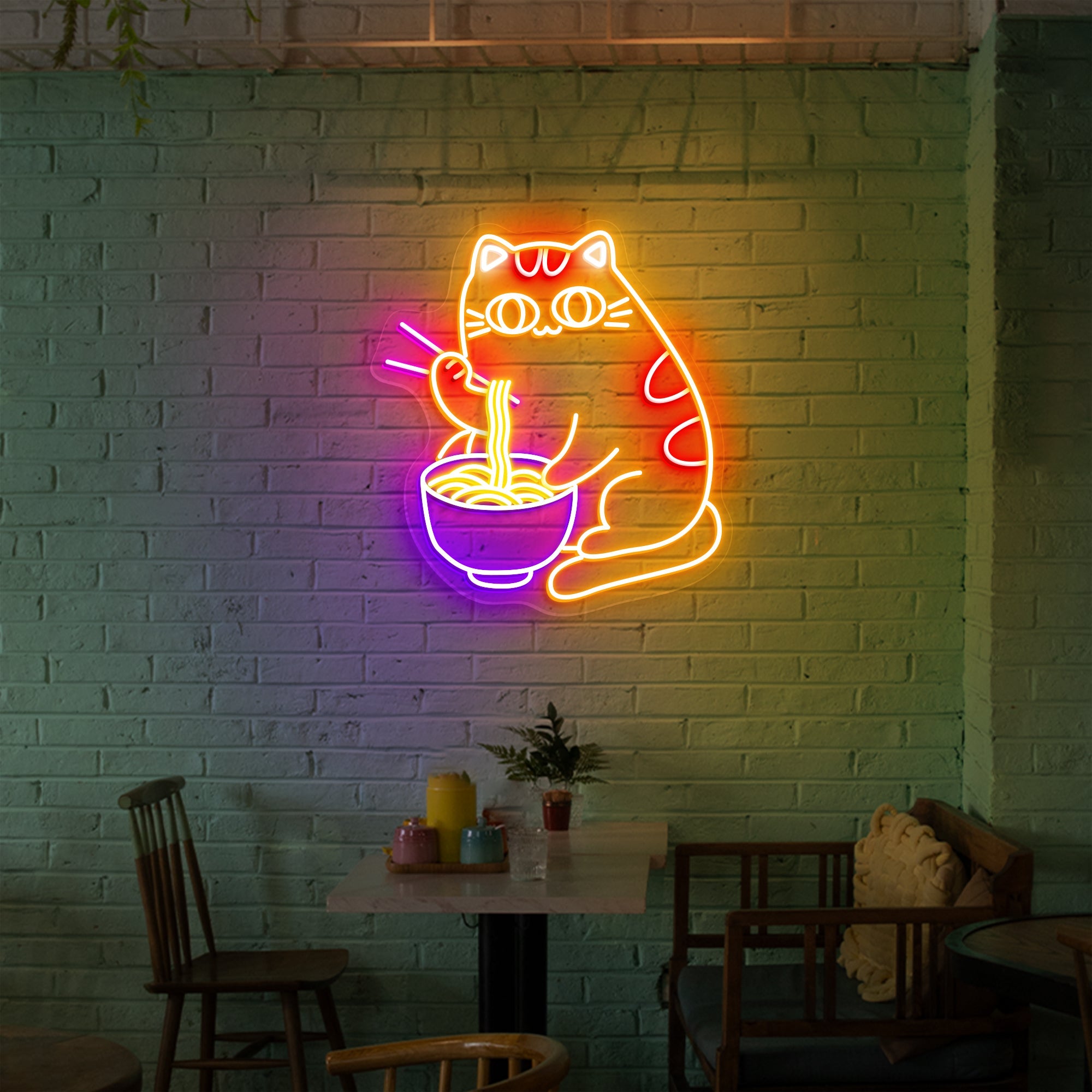 Ramen Cat Neon Sign