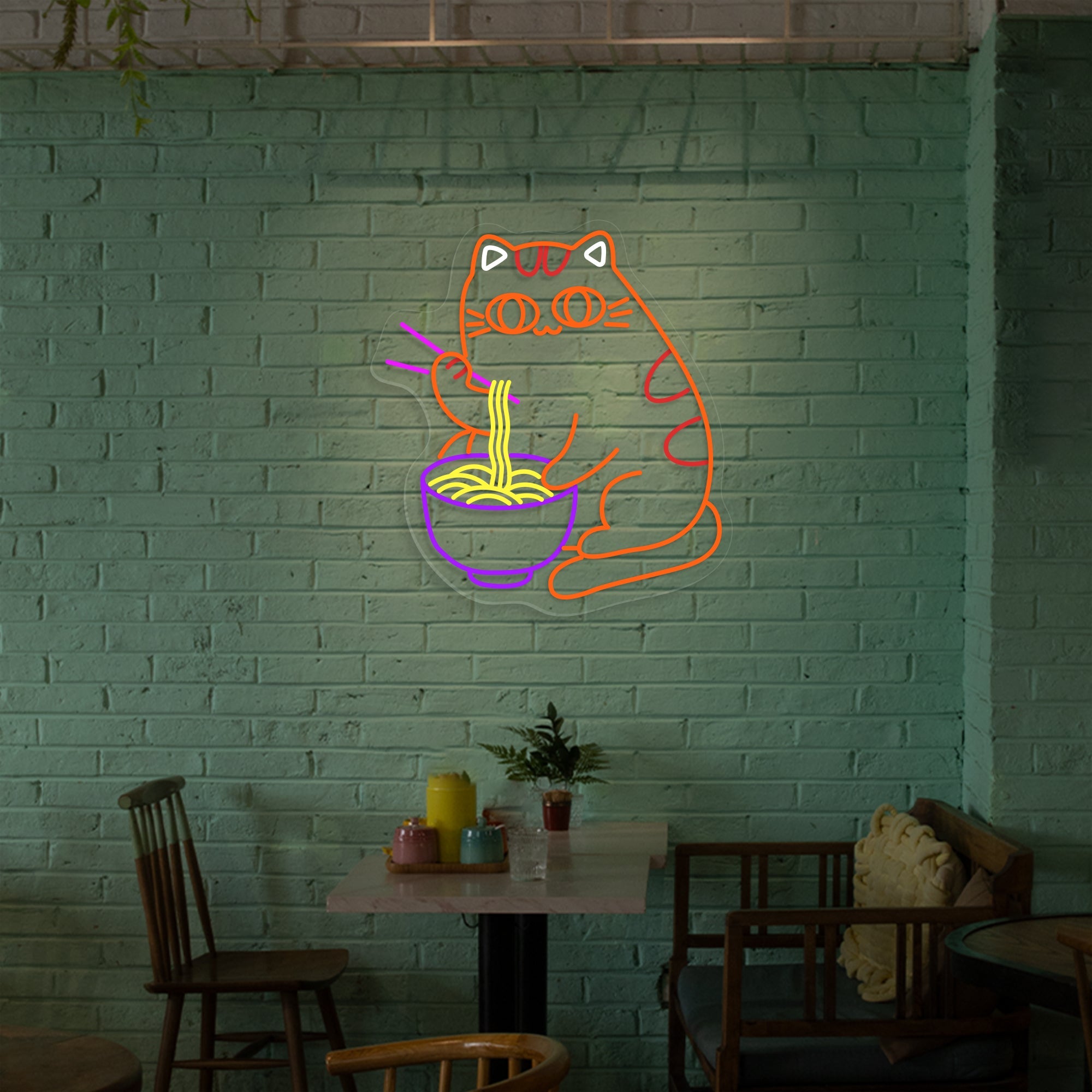 Ramen Cat Neon Sign