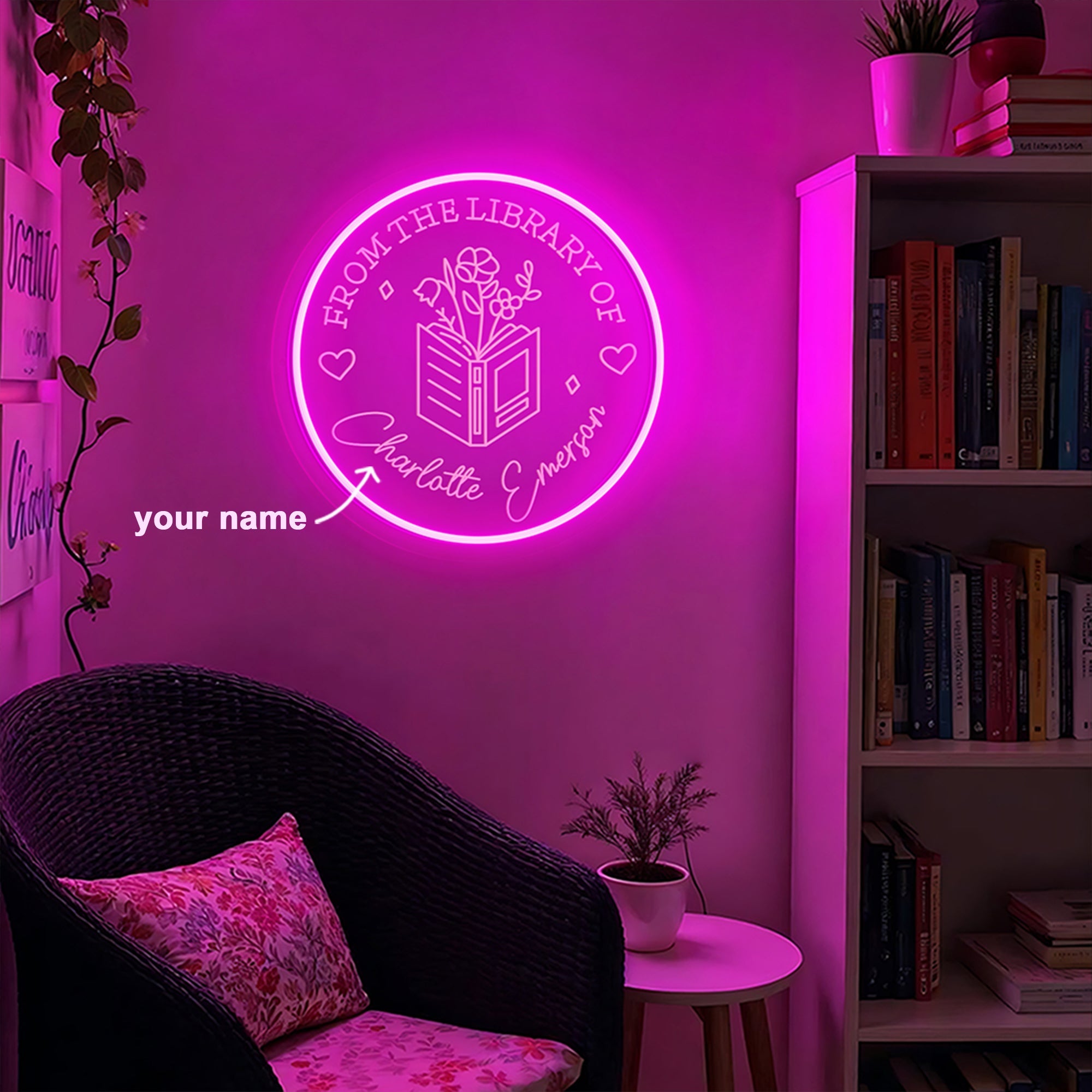 Custom Library Name Neon Sign 2