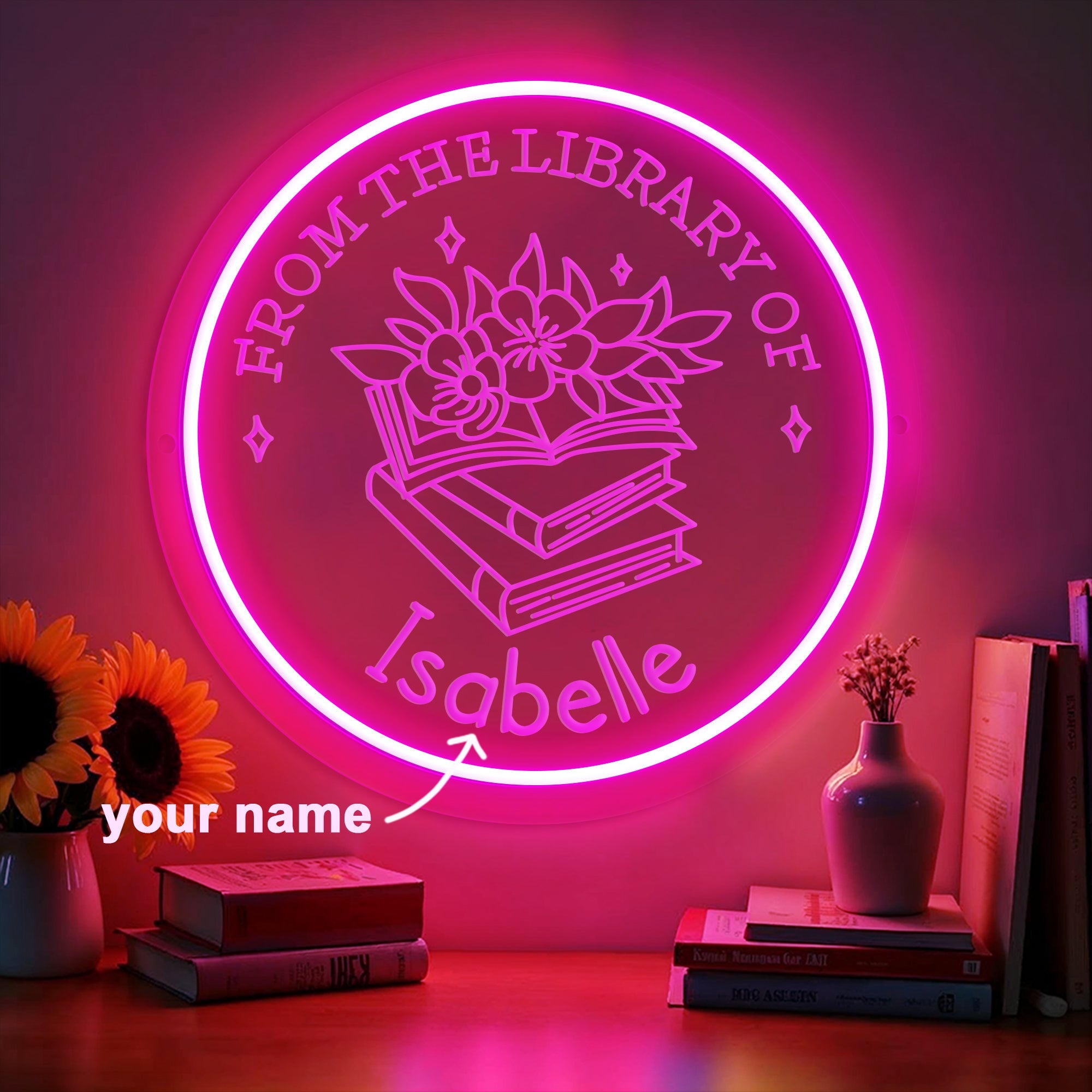 Custom Library Name Neon Sign 