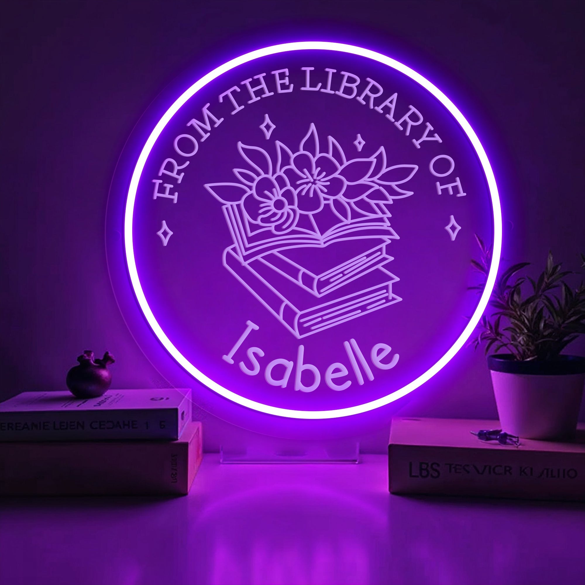 Custom Library Name Neon Sign 