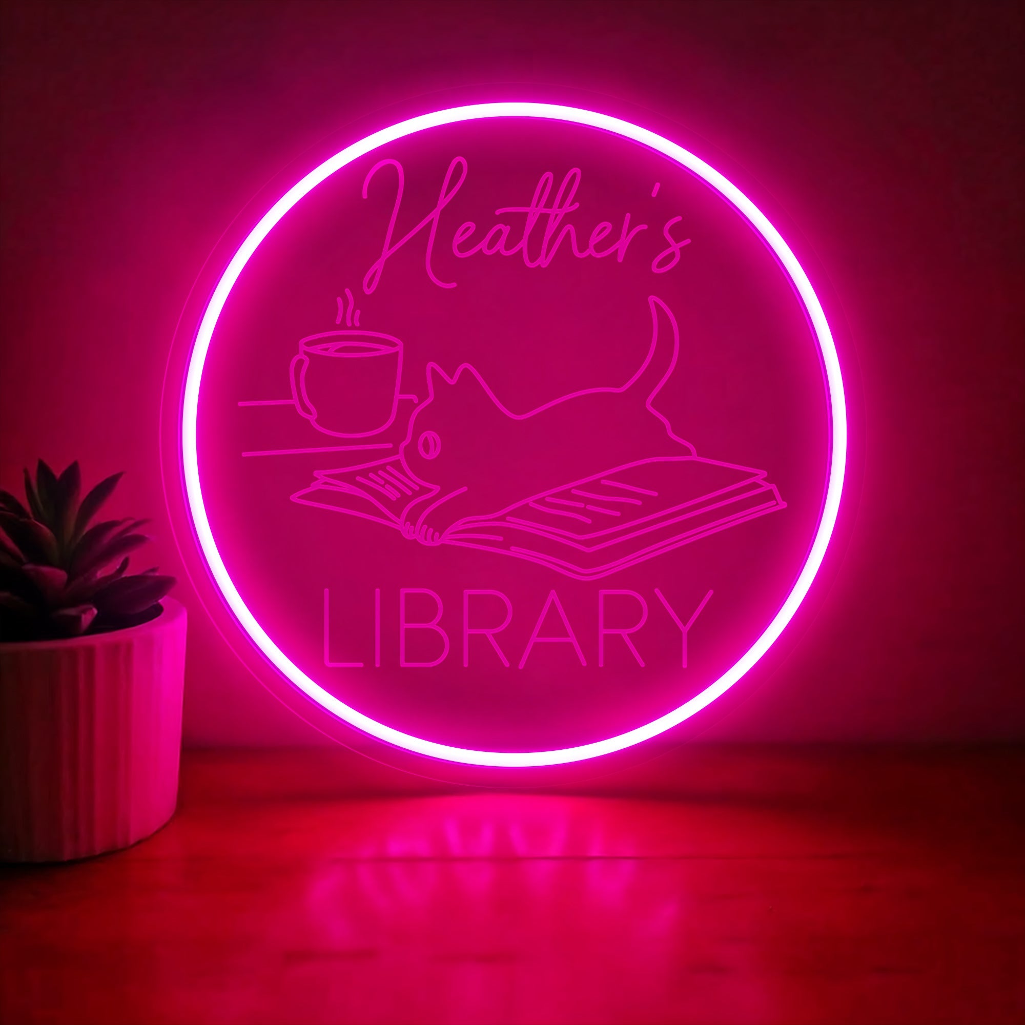 Custom Name Book Neon Sign 