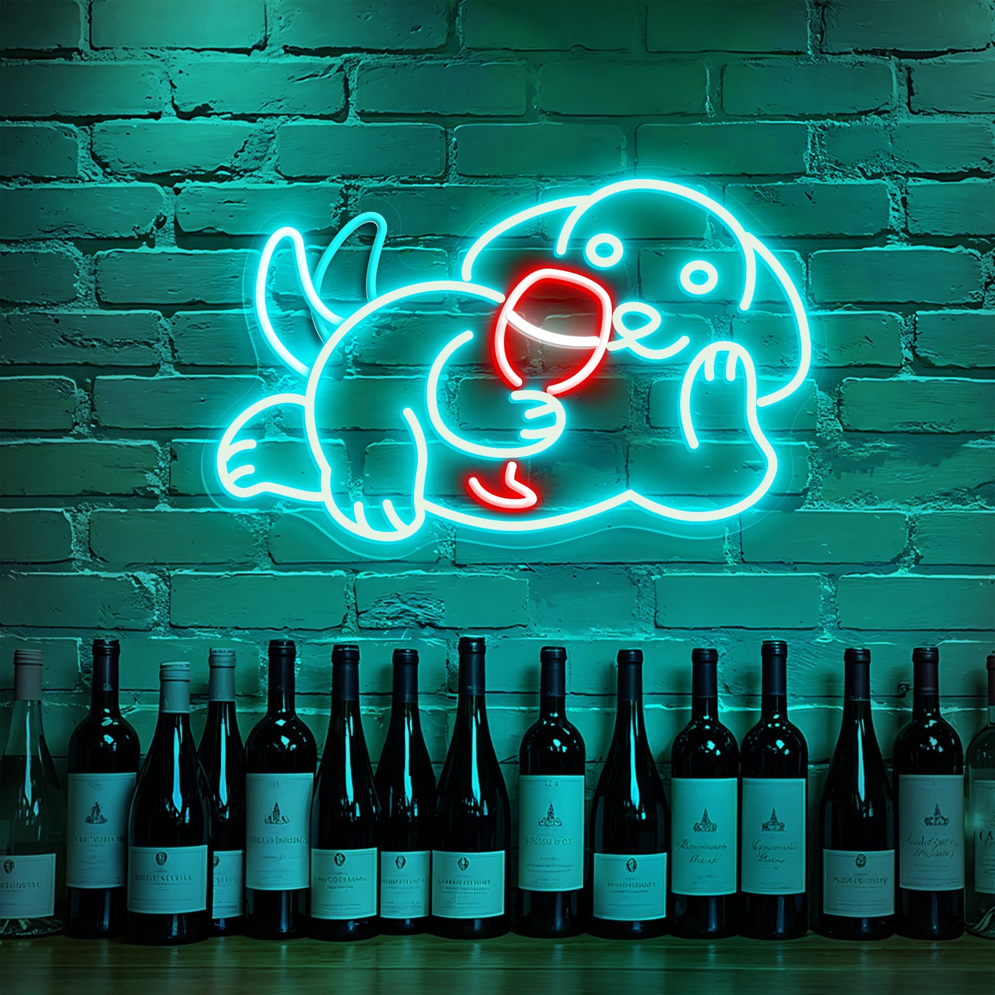 Dog Neon Sign with Wagging Tail