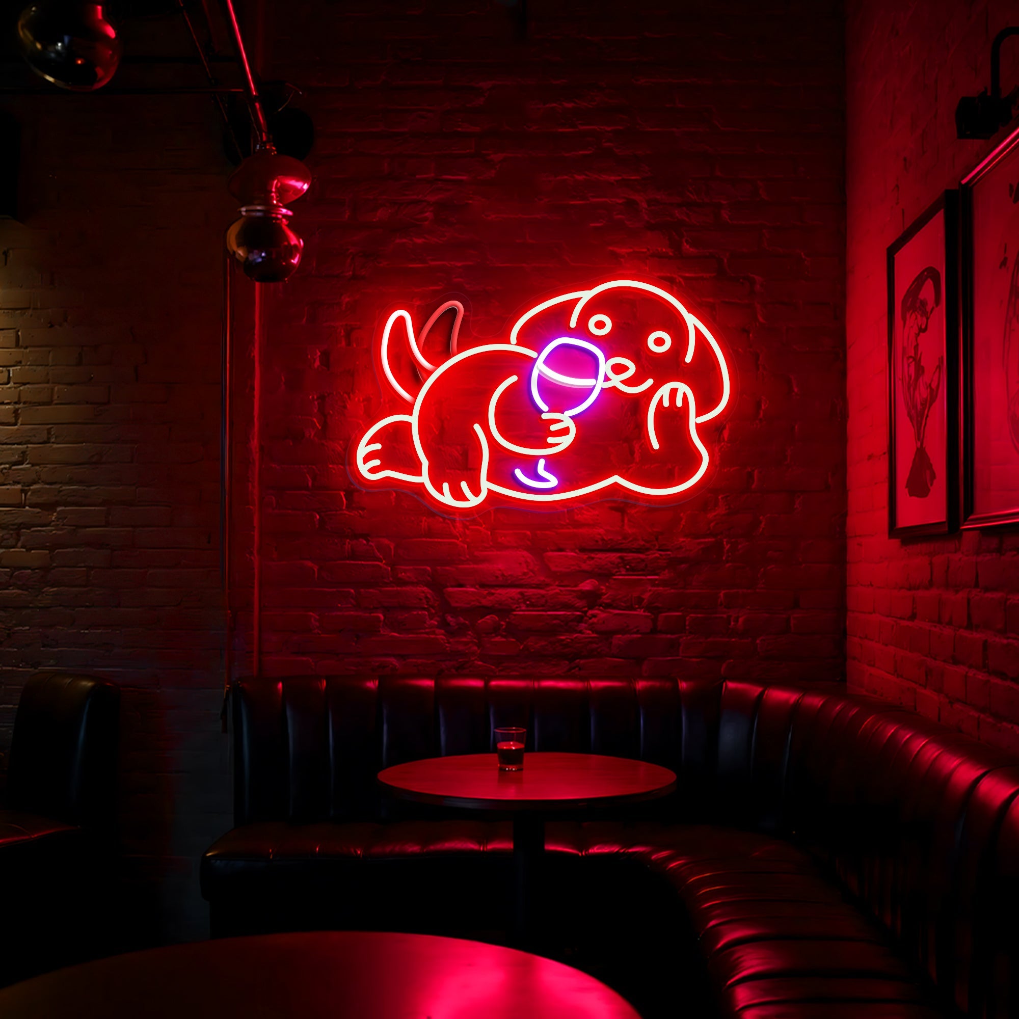 Dog Neon Sign with Wagging Tail