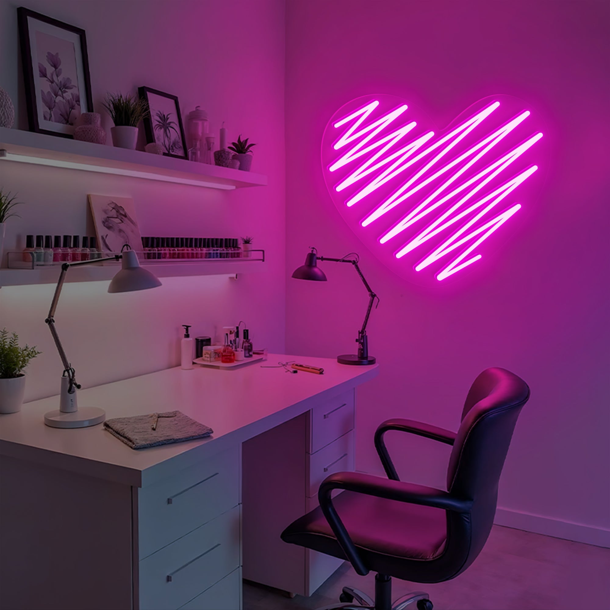 Heart Line Art Neon Sign