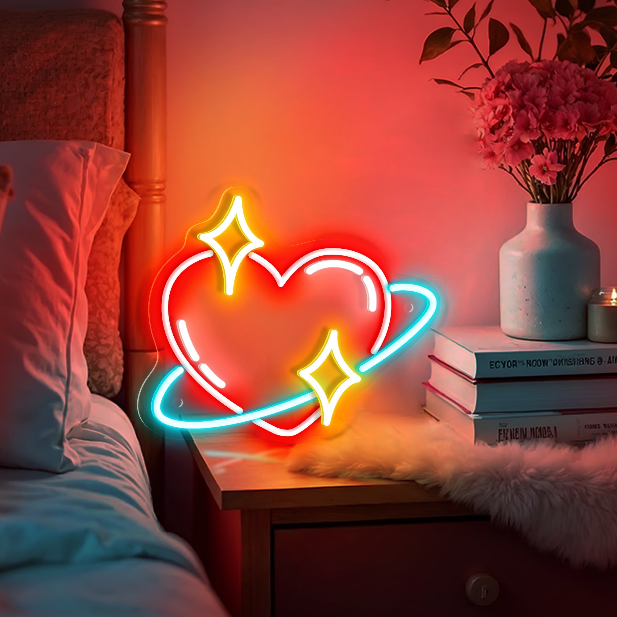 Valentine Heart Bling Neon Sign