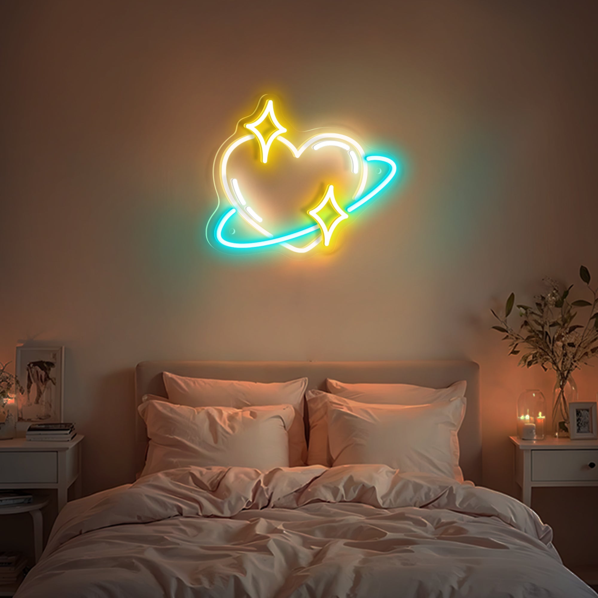 Valentine Heart Bling Neon Sign