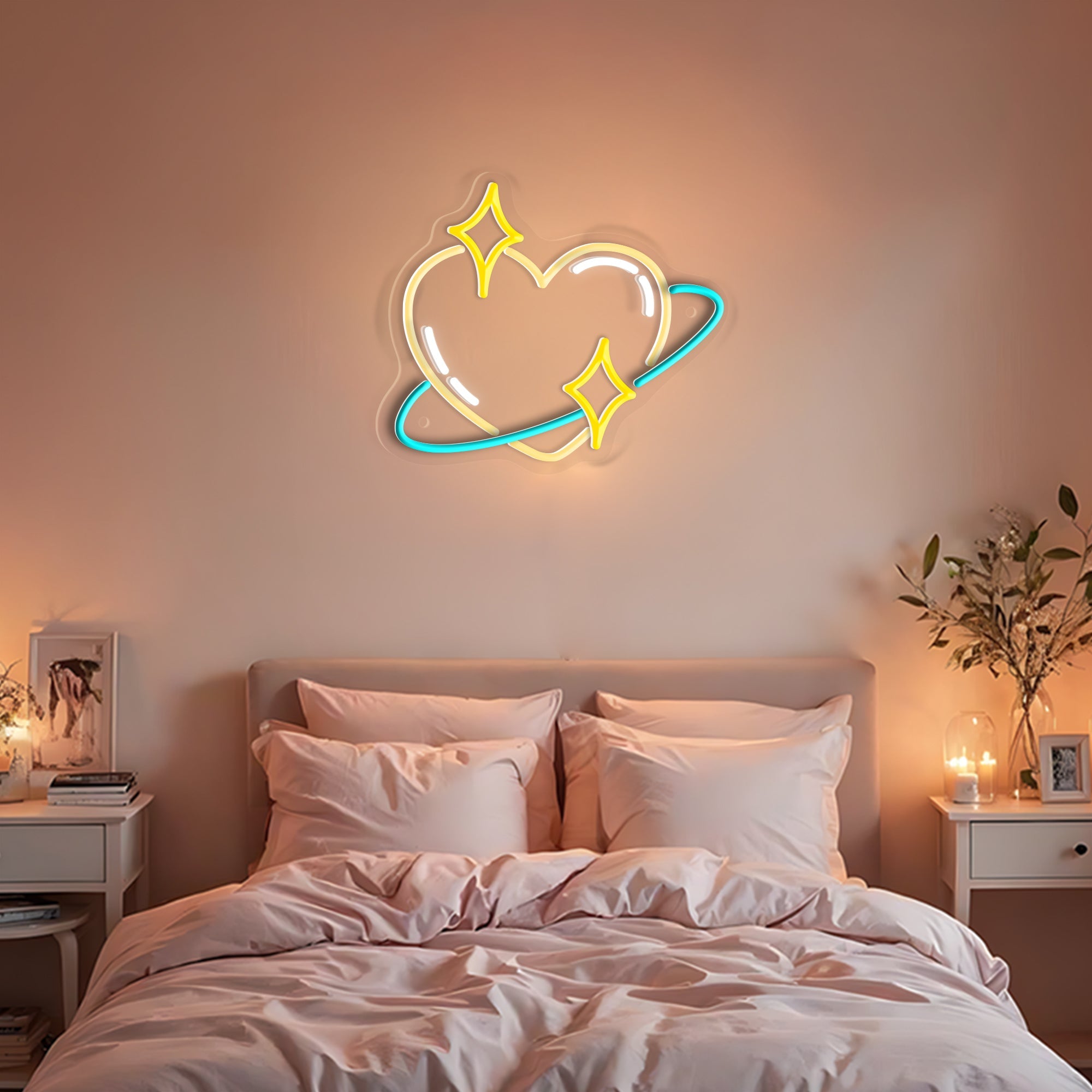 Valentine Heart Bling Neon Sign