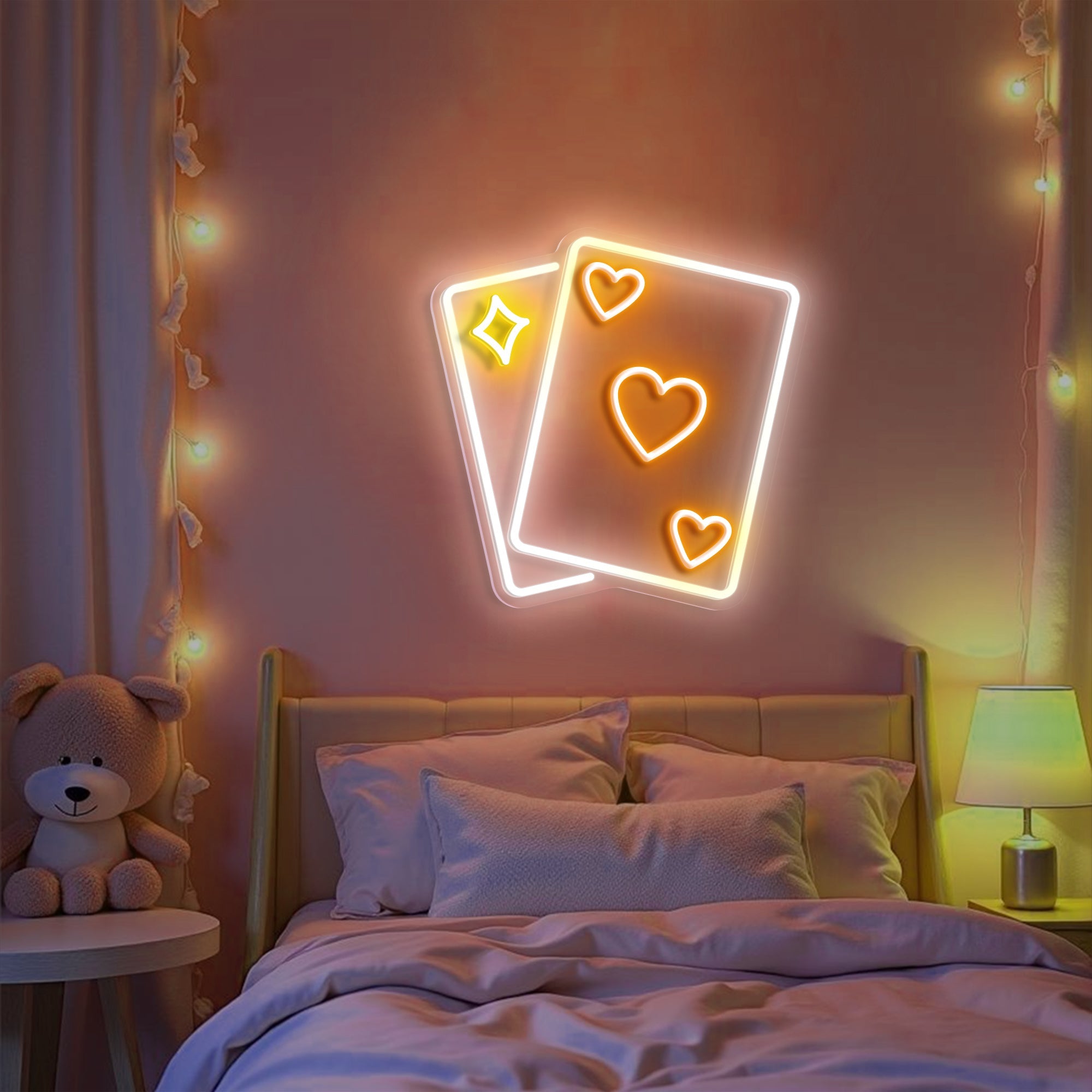 Lucky Heart Playing Card Neon Sign