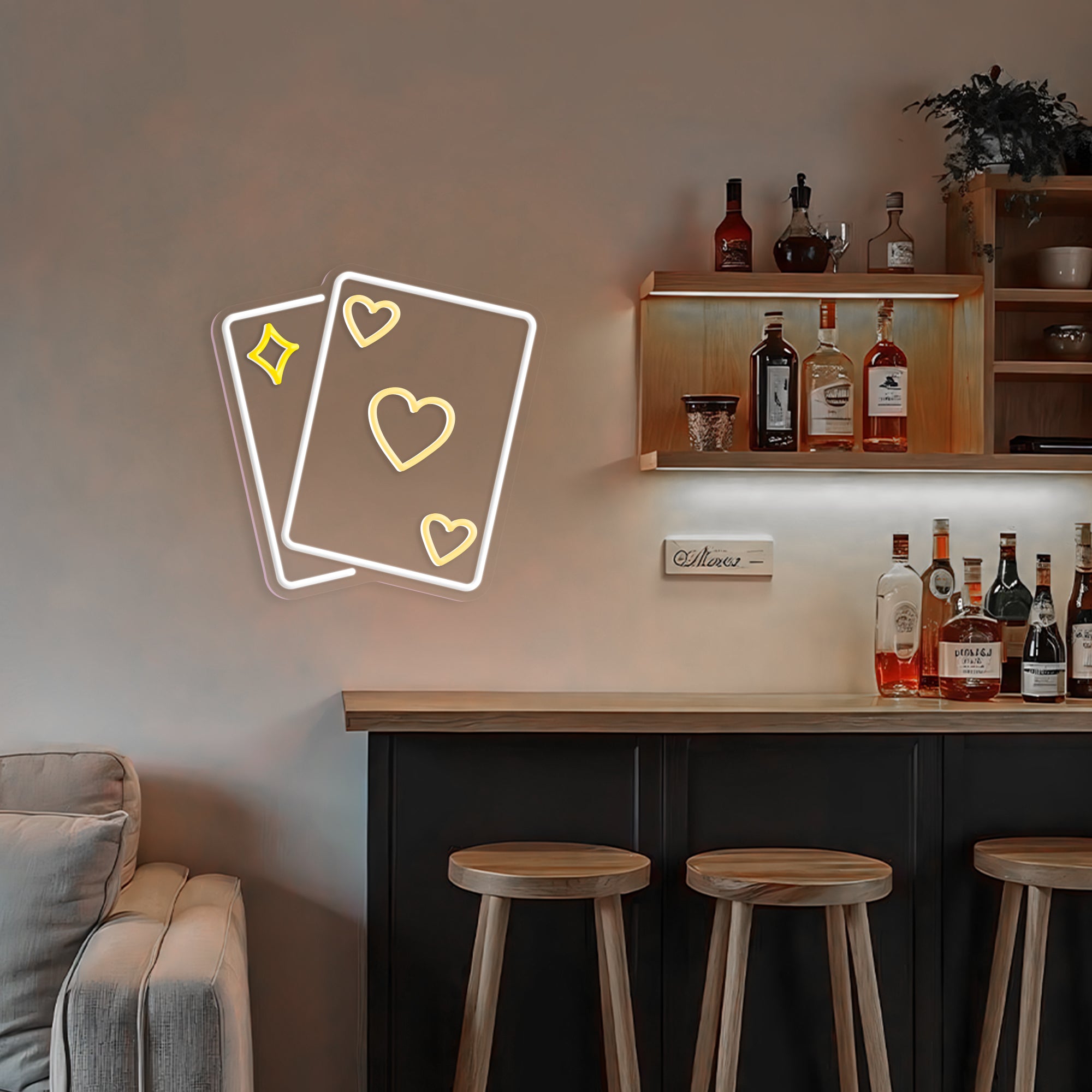 Lucky Heart Playing Card Neon Sign