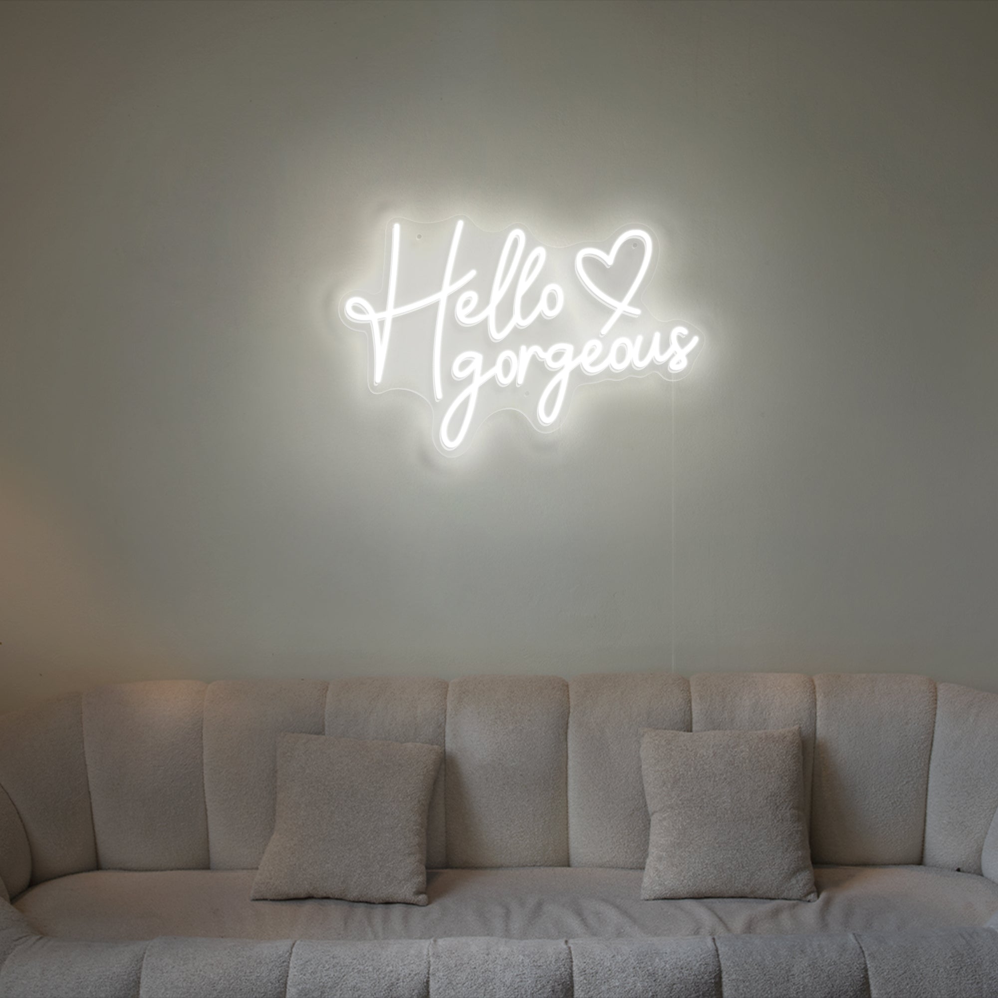 Hello gorgeous with heart icon LED Neon Light