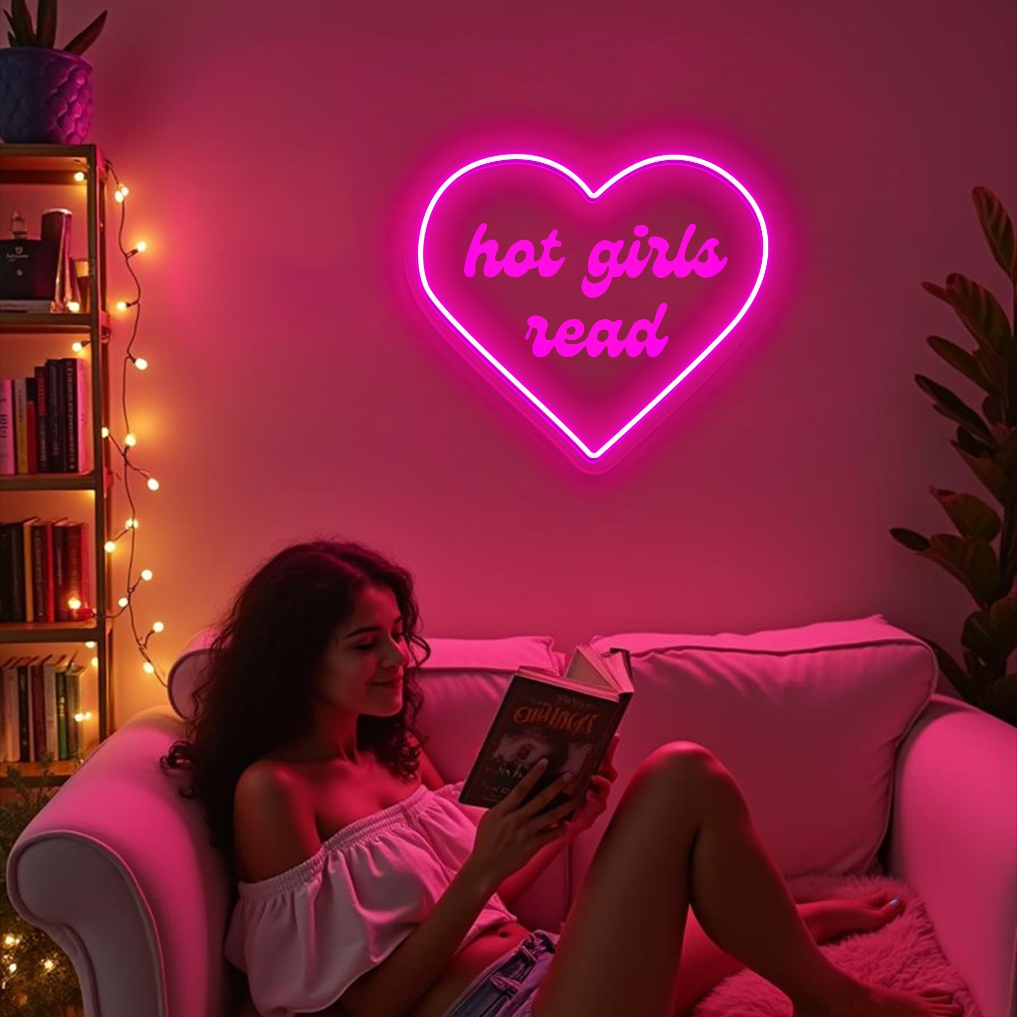 Hot Girls Read Neon Sign