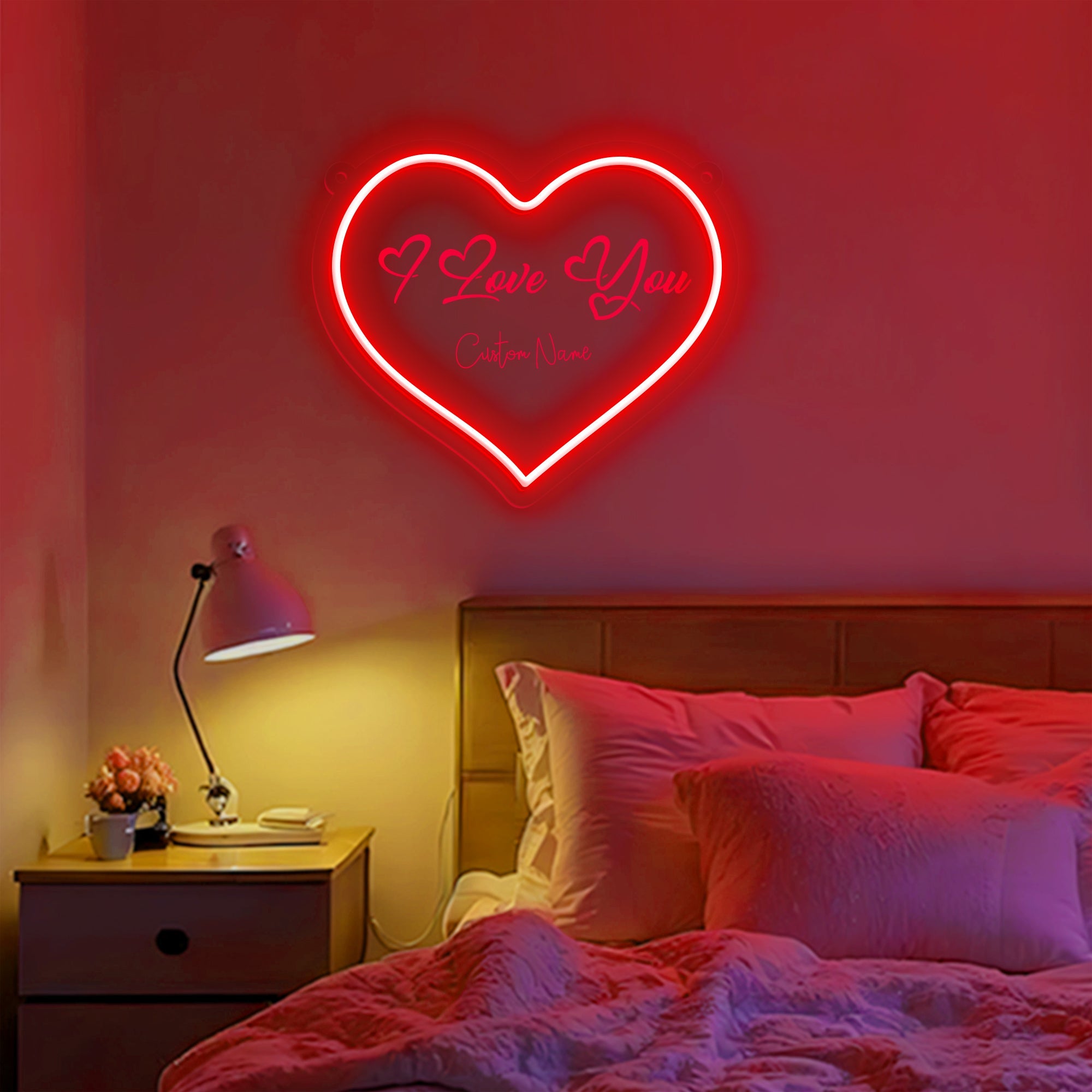 Custom Couple Name I Love You Heart Neon Sign