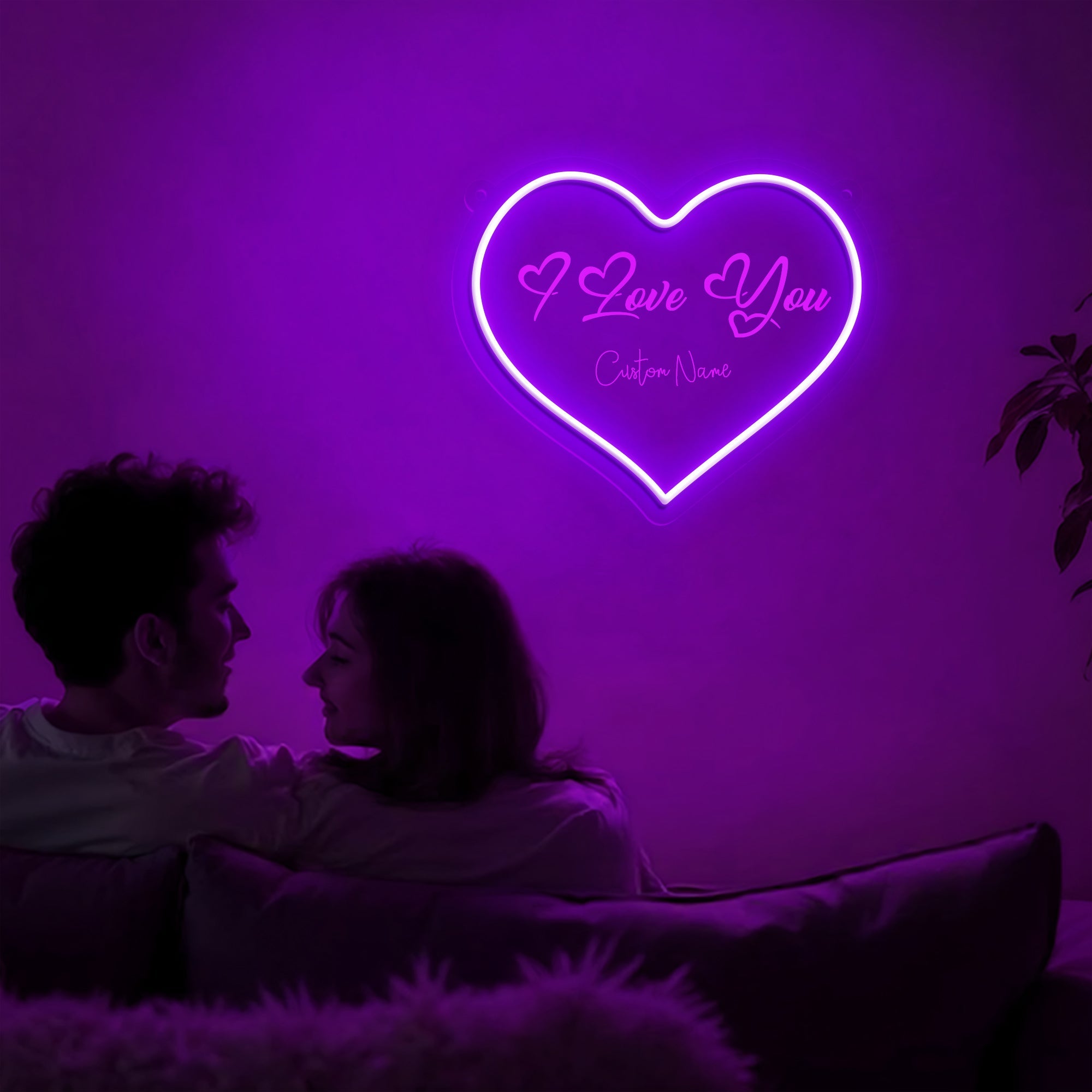 Custom Couple Name I Love You Heart Neon Sign