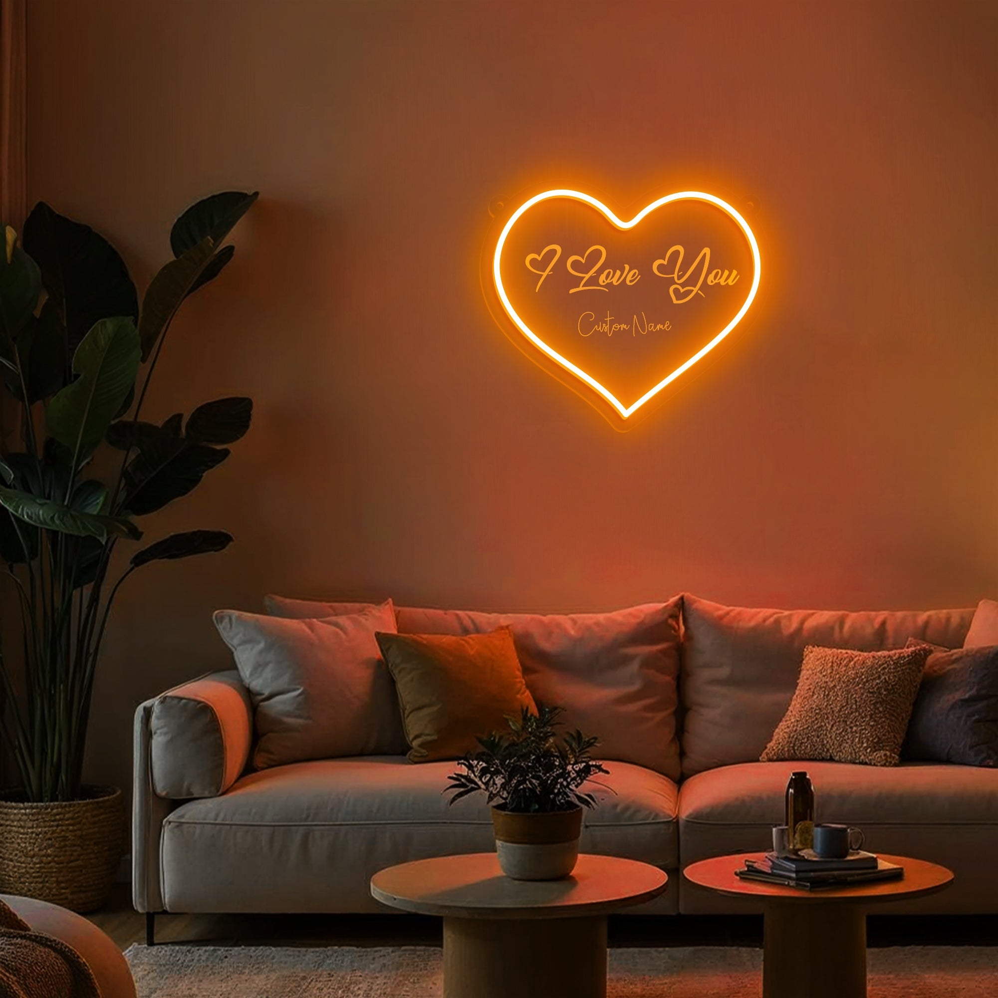 Custom Couple Name I Love You Heart Neon Sign